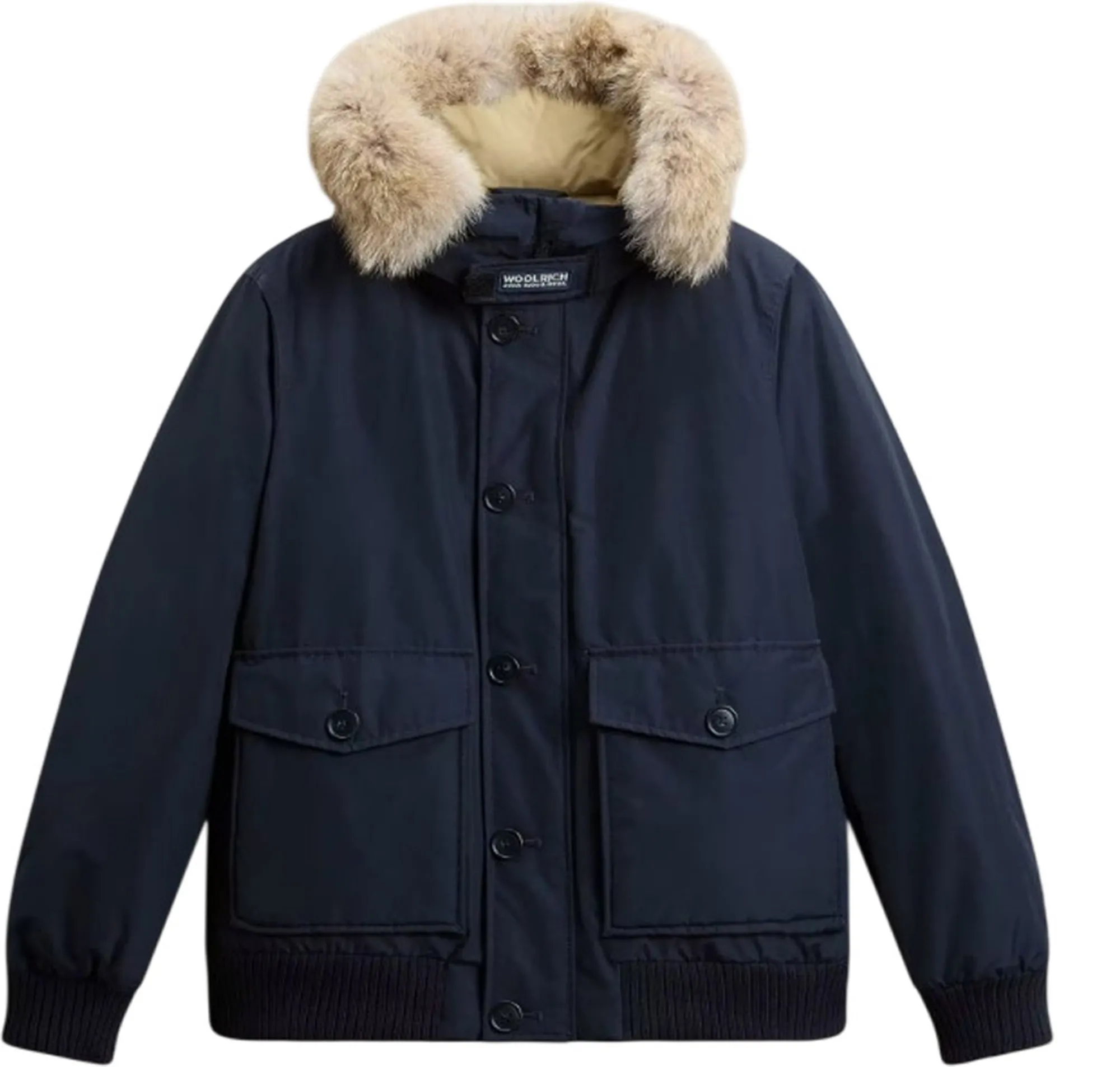 Woolrich Giubbino Polar Detachable Fur Melton Blu Woou2238Mr 200195