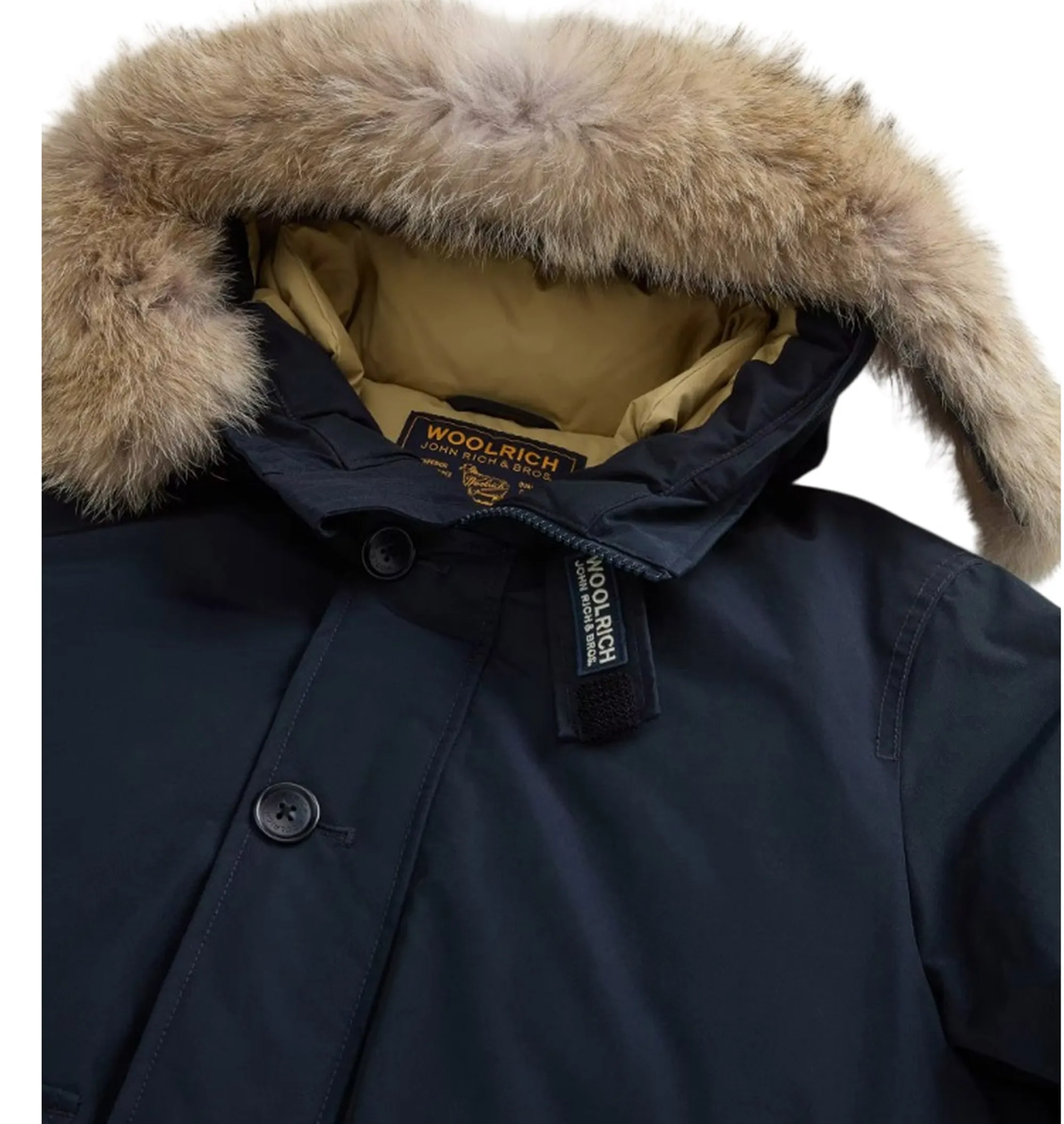 Woolrich Giubbino Polar Detachable Fur Melton Blu Woou2238Mr 200198