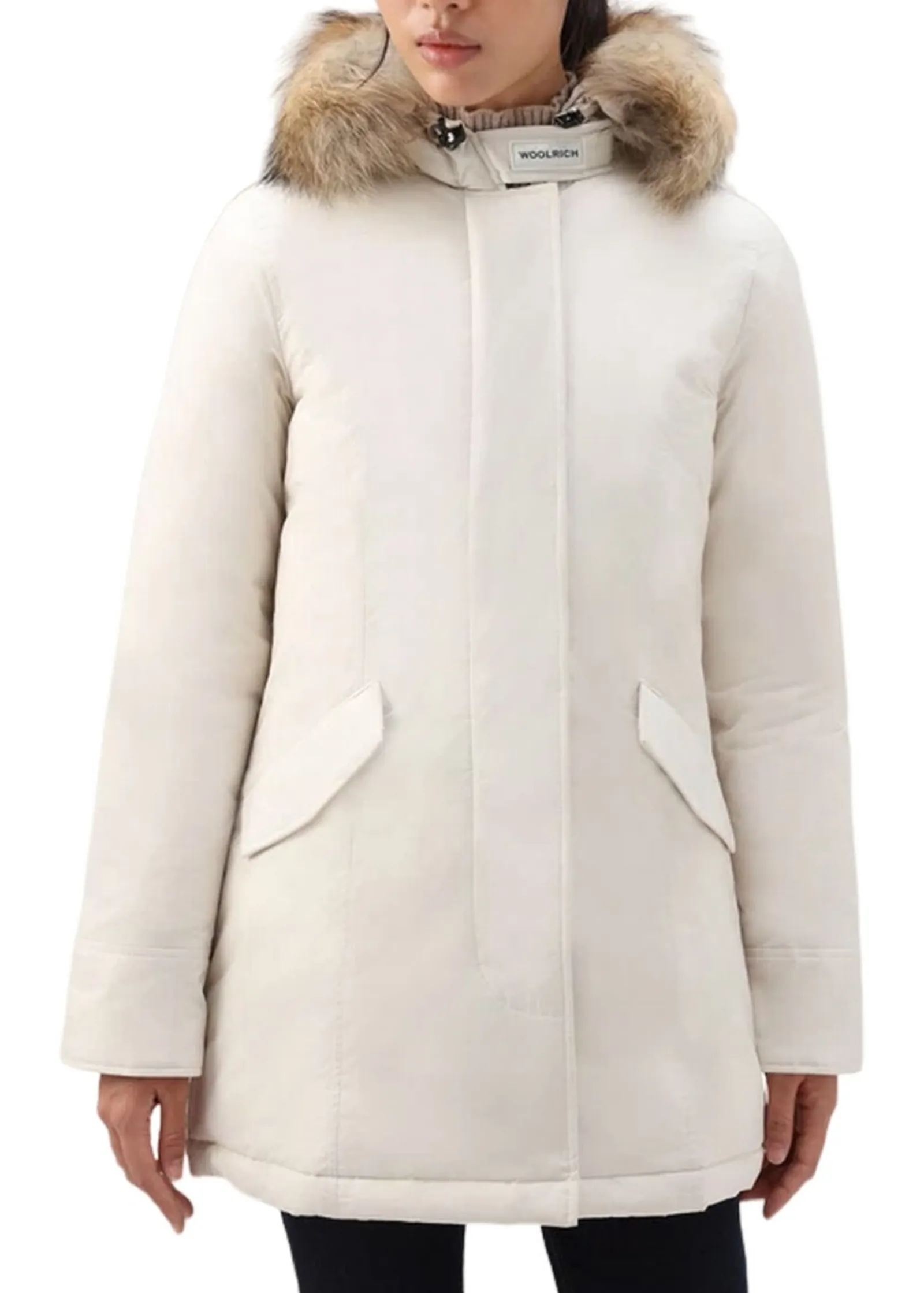 Woolrich Luxury Arctic Raccoon Parka Milk Cream Wwou0652Fr 97215