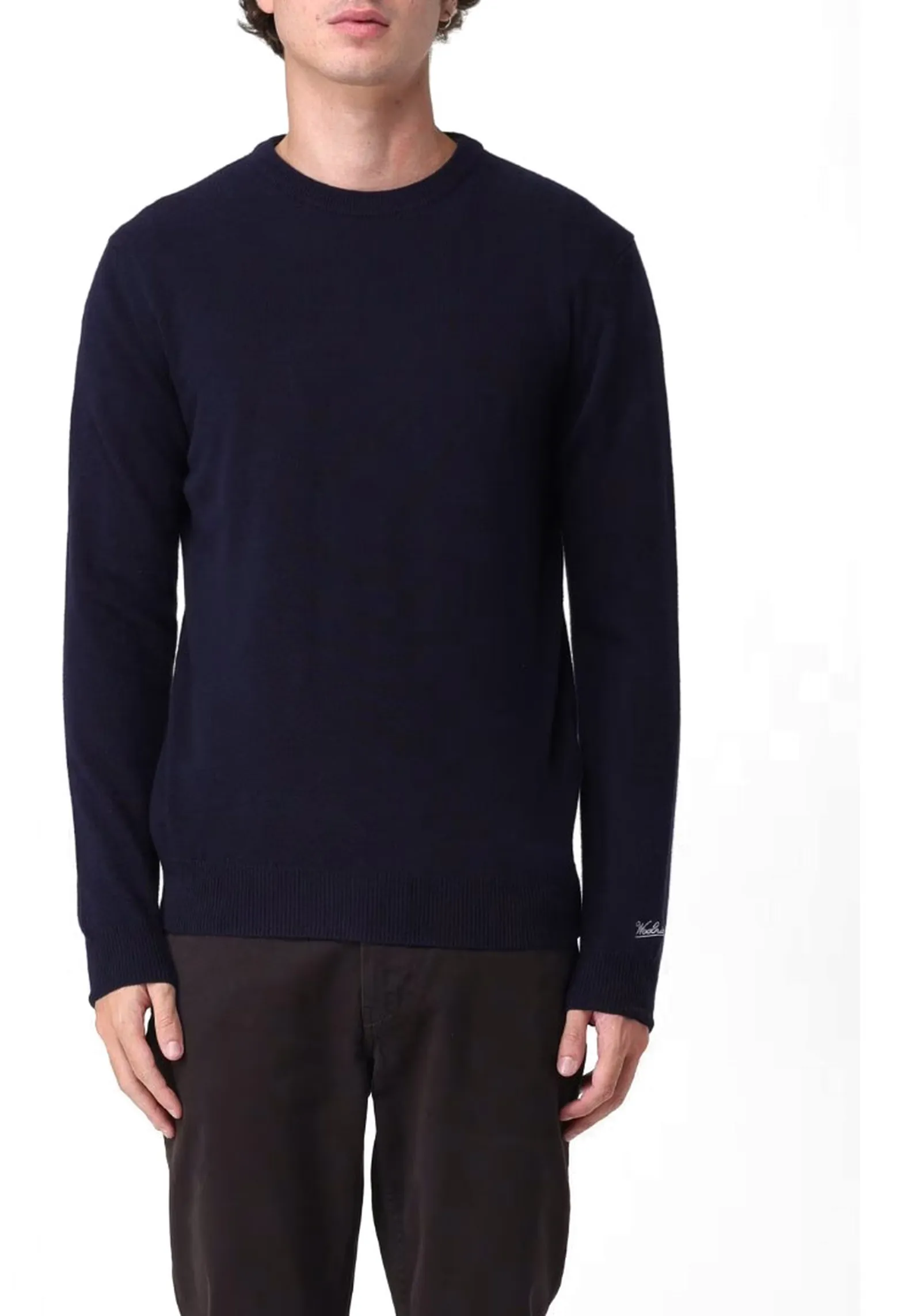 Woolrich Maglia Lambswool Crewneck Blu Wokn0278Mr 131459