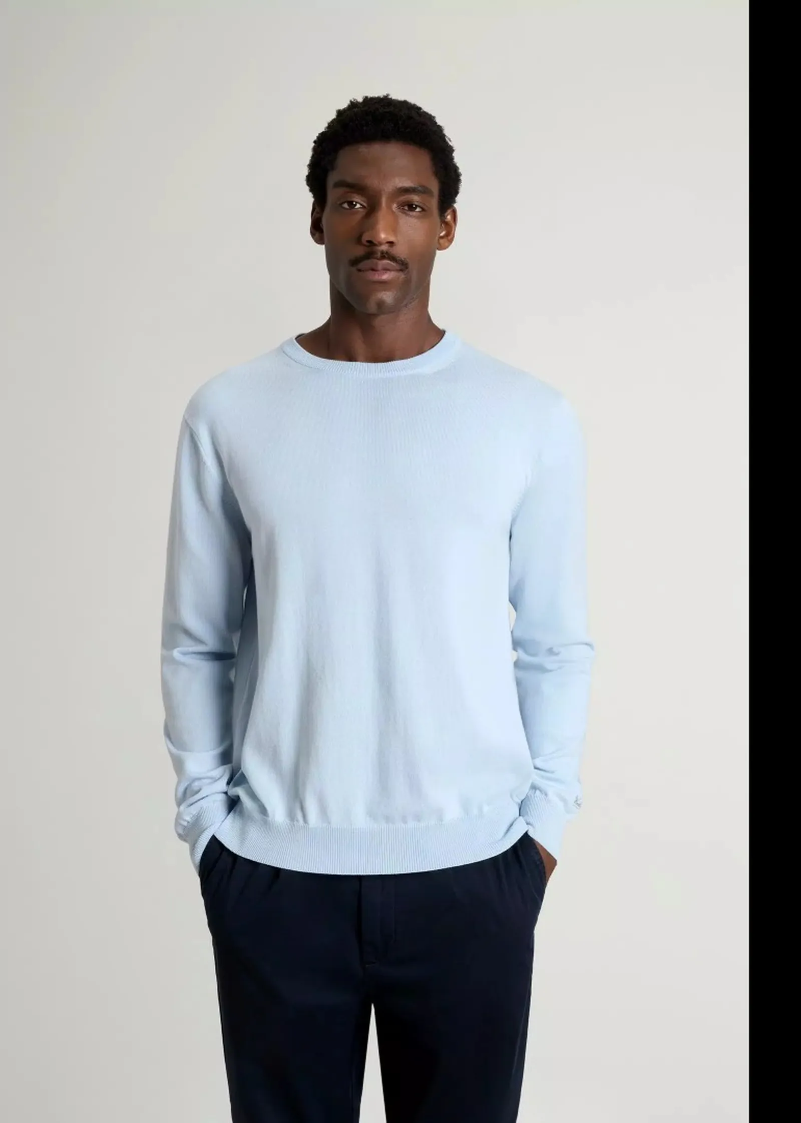 Woolrich Maglia Logo Celeste Wokn0331Mr 176185