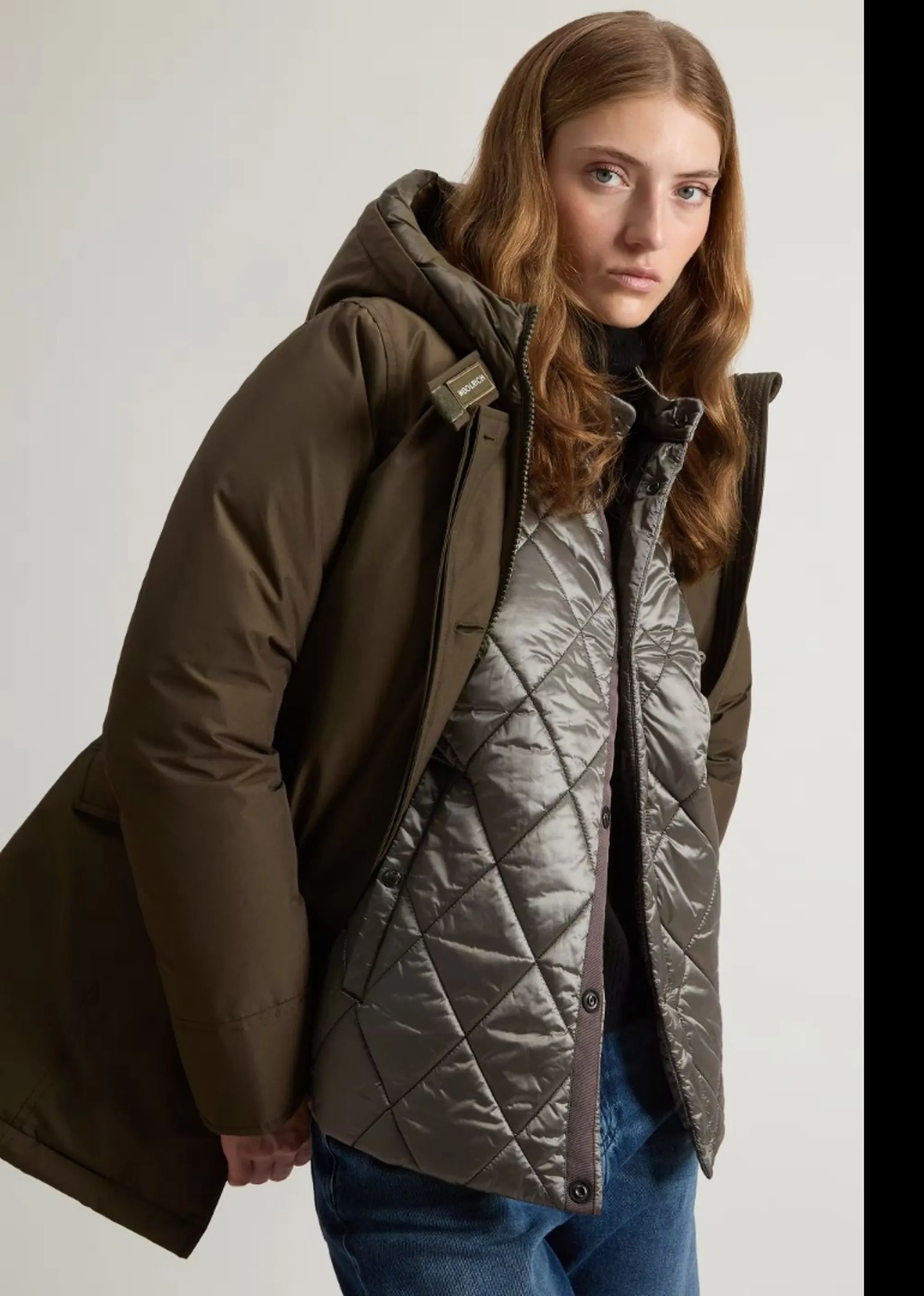 Woolrich B'Parka Arctic' Dark Green Wwou0580Fb 197442