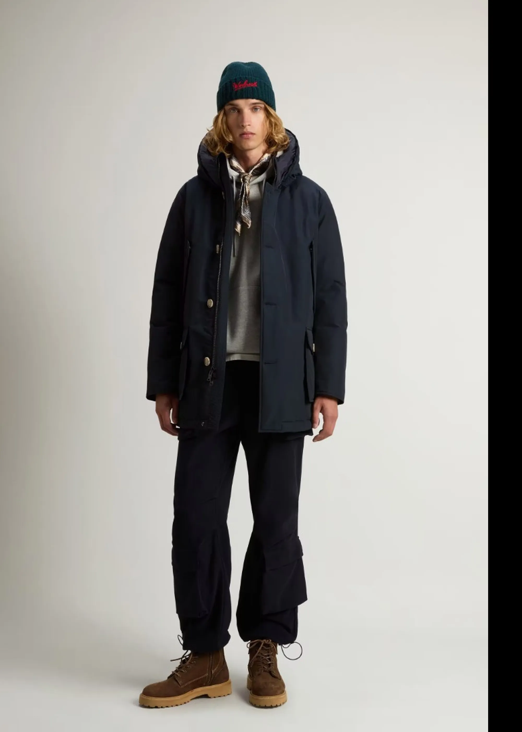 Woolrich Parka Arctic Melton Blu Woou0483Mb 197308