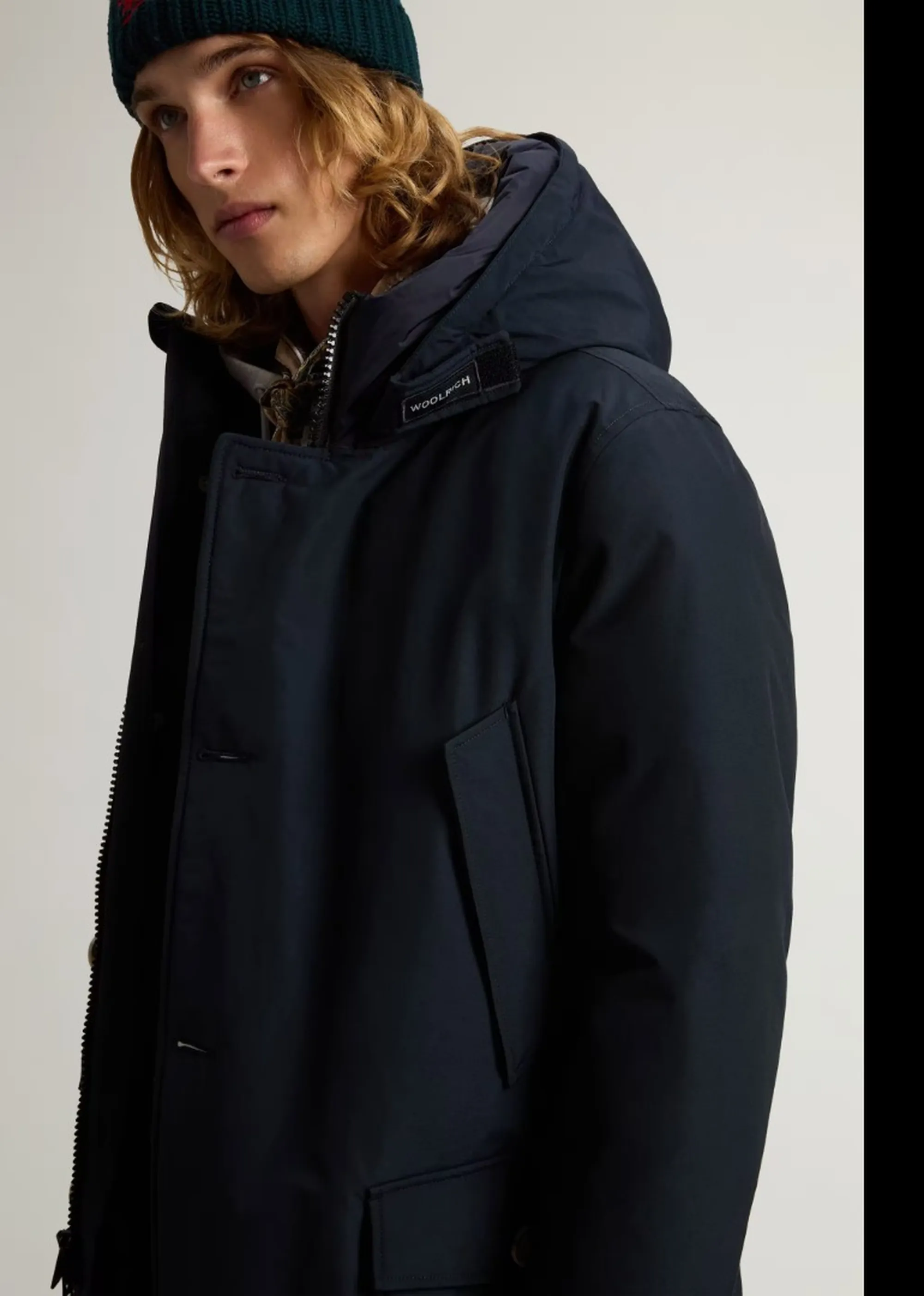 Woolrich Parka Arctic Melton Blu Woou0483Mb 197310