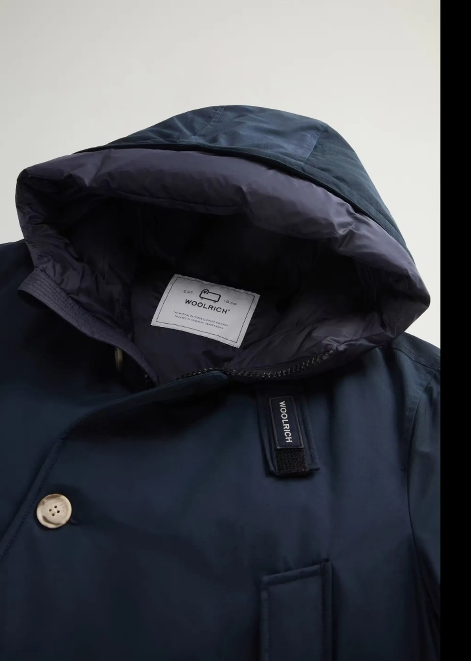Woolrich Parka Arctic Melton Blu Woou0483Mb 197312