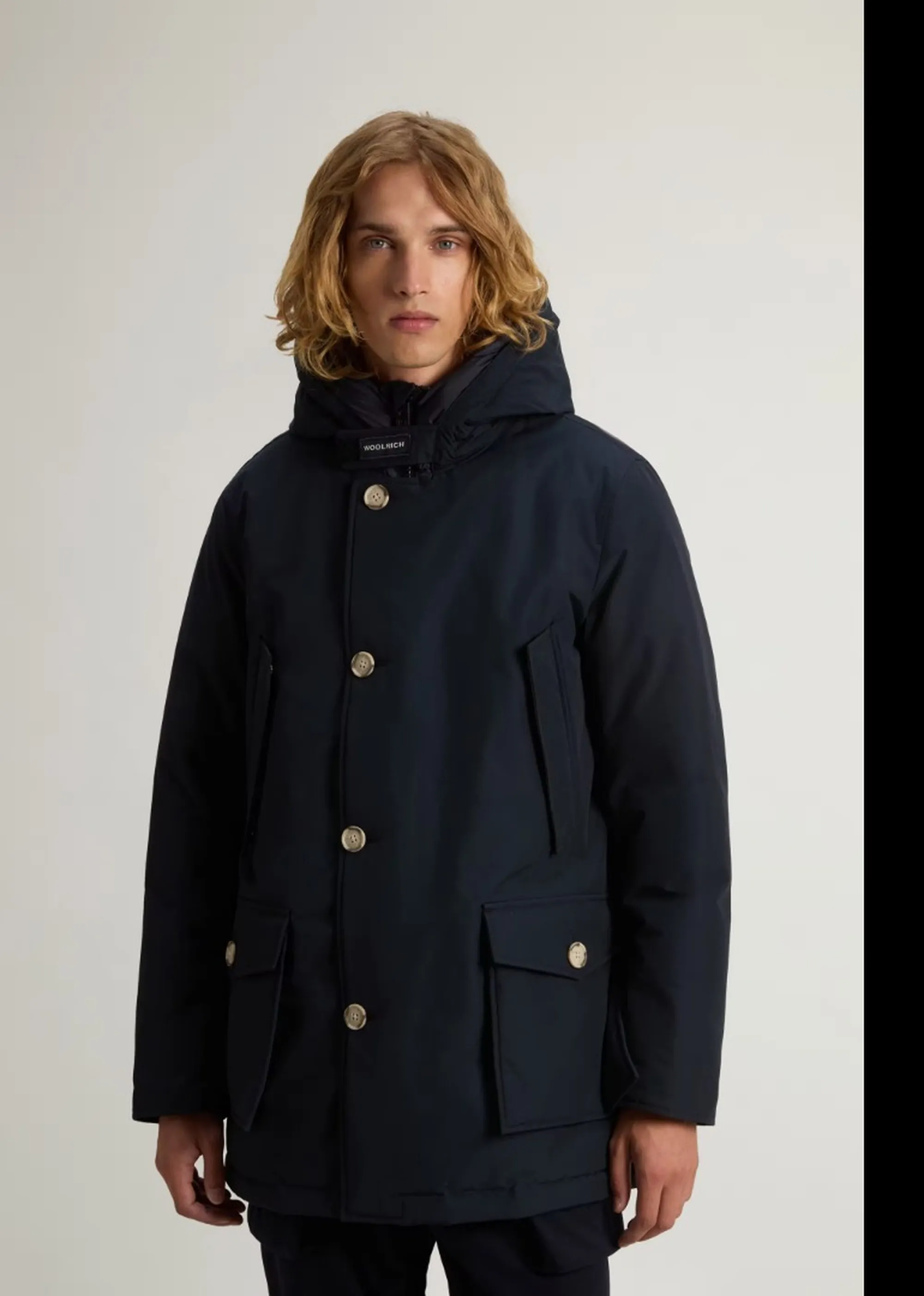 Woolrich Parka Arctic Melton Blu Woou0483Mb 197316