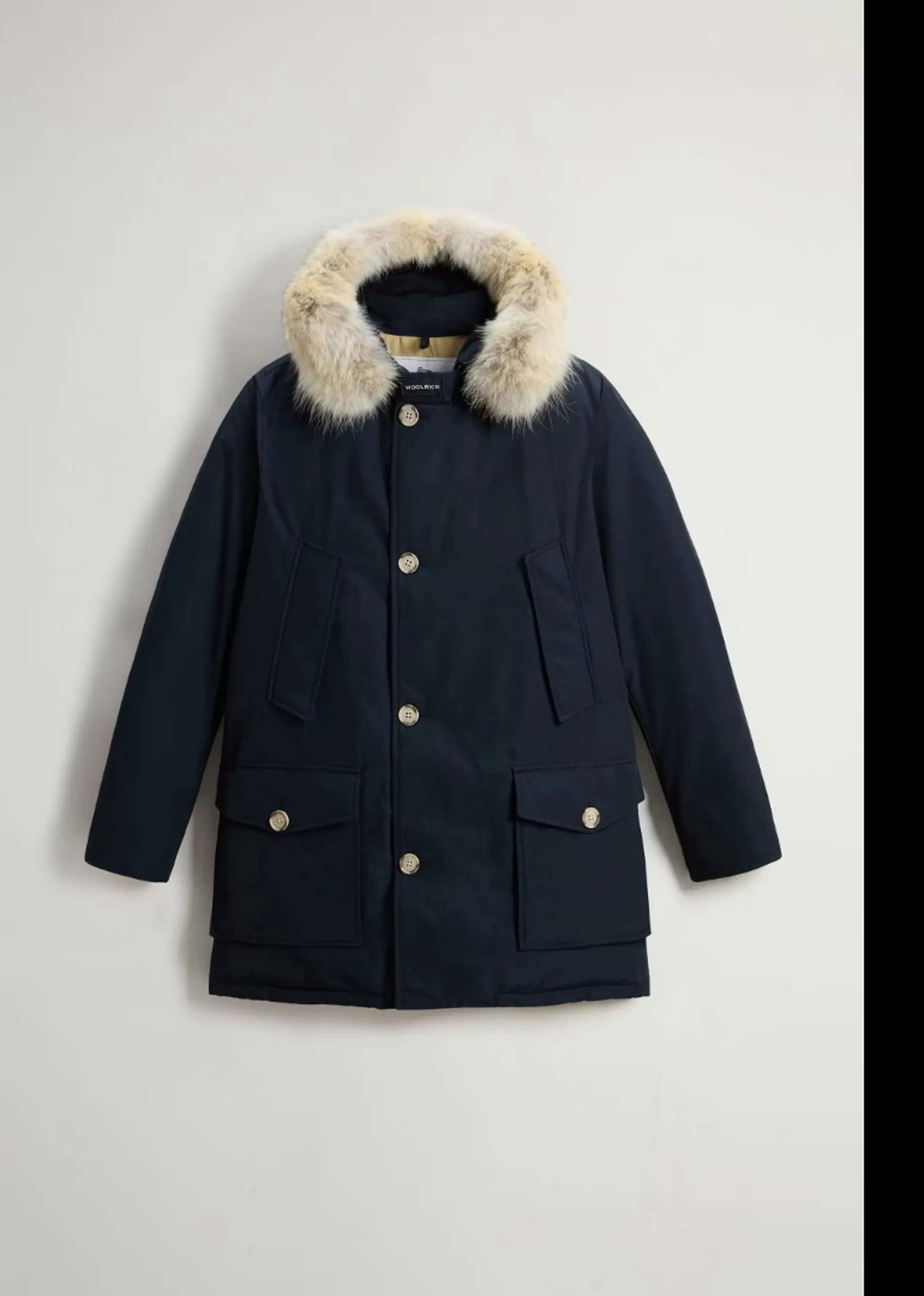 Woolrich Parka Arctic Detachable Fur Melton Blu Woou0482Mb 197230