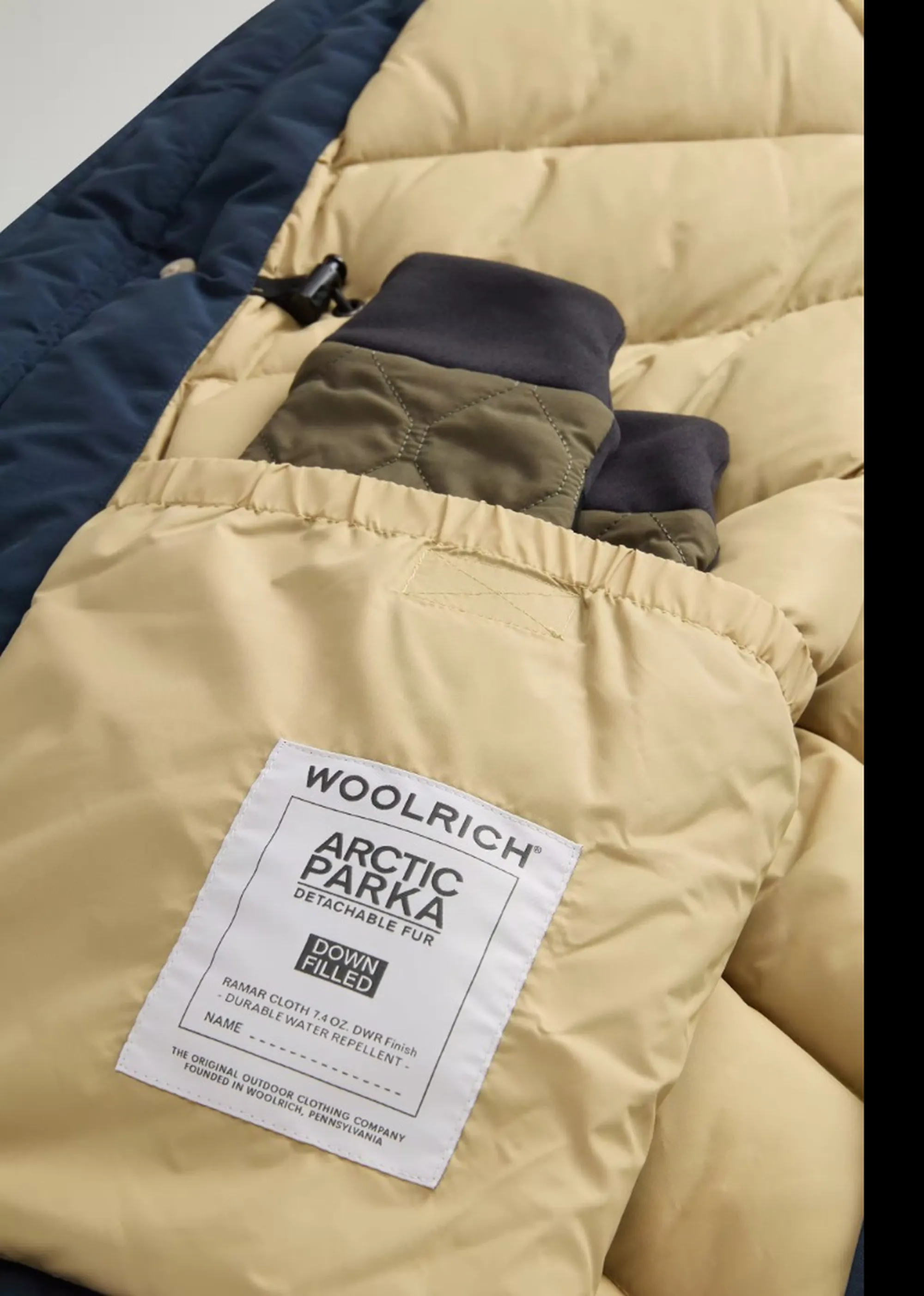 Woolrich Parka Arctic Detachable Fur Melton Blu Woou0482Mb 197234