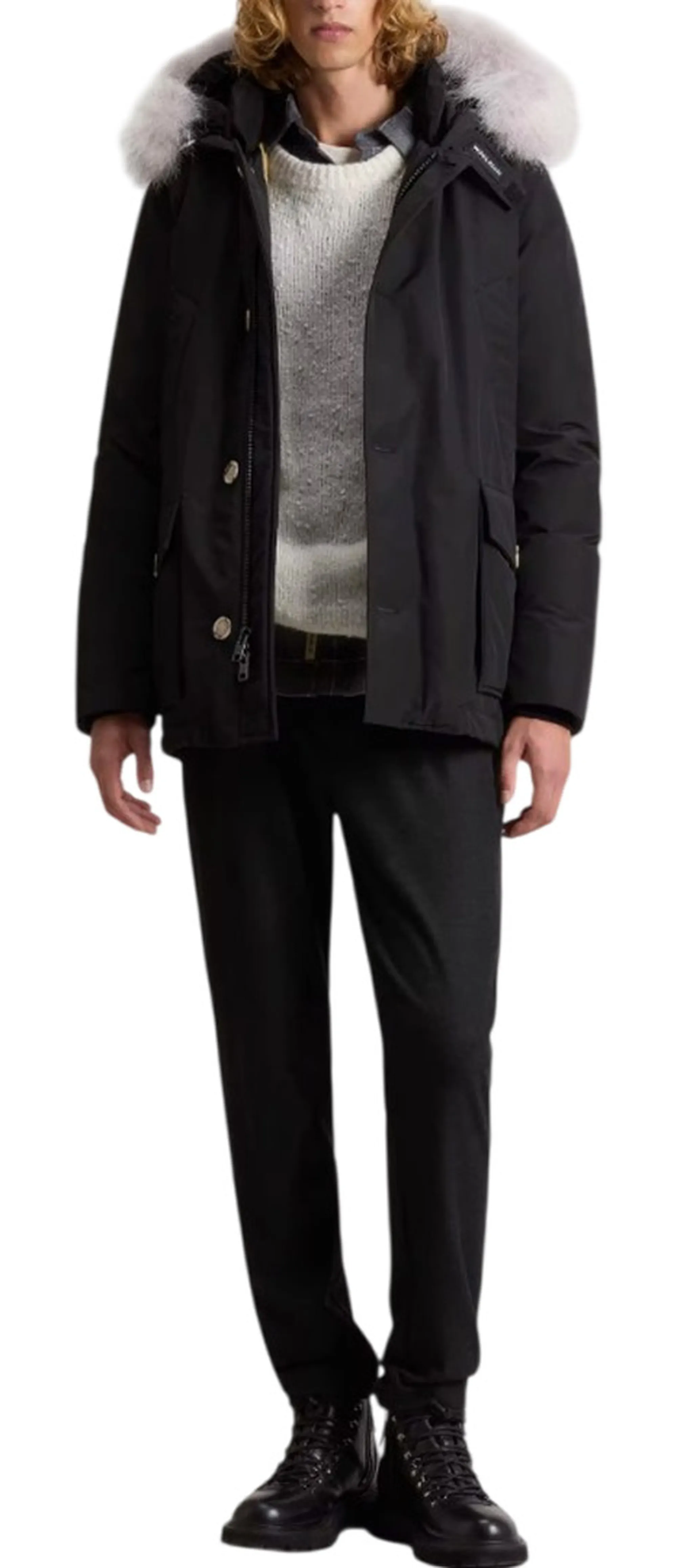 Woolrich B'Parka Arctic Detachable Fur Anorak' Black Woou0484Mb 197799