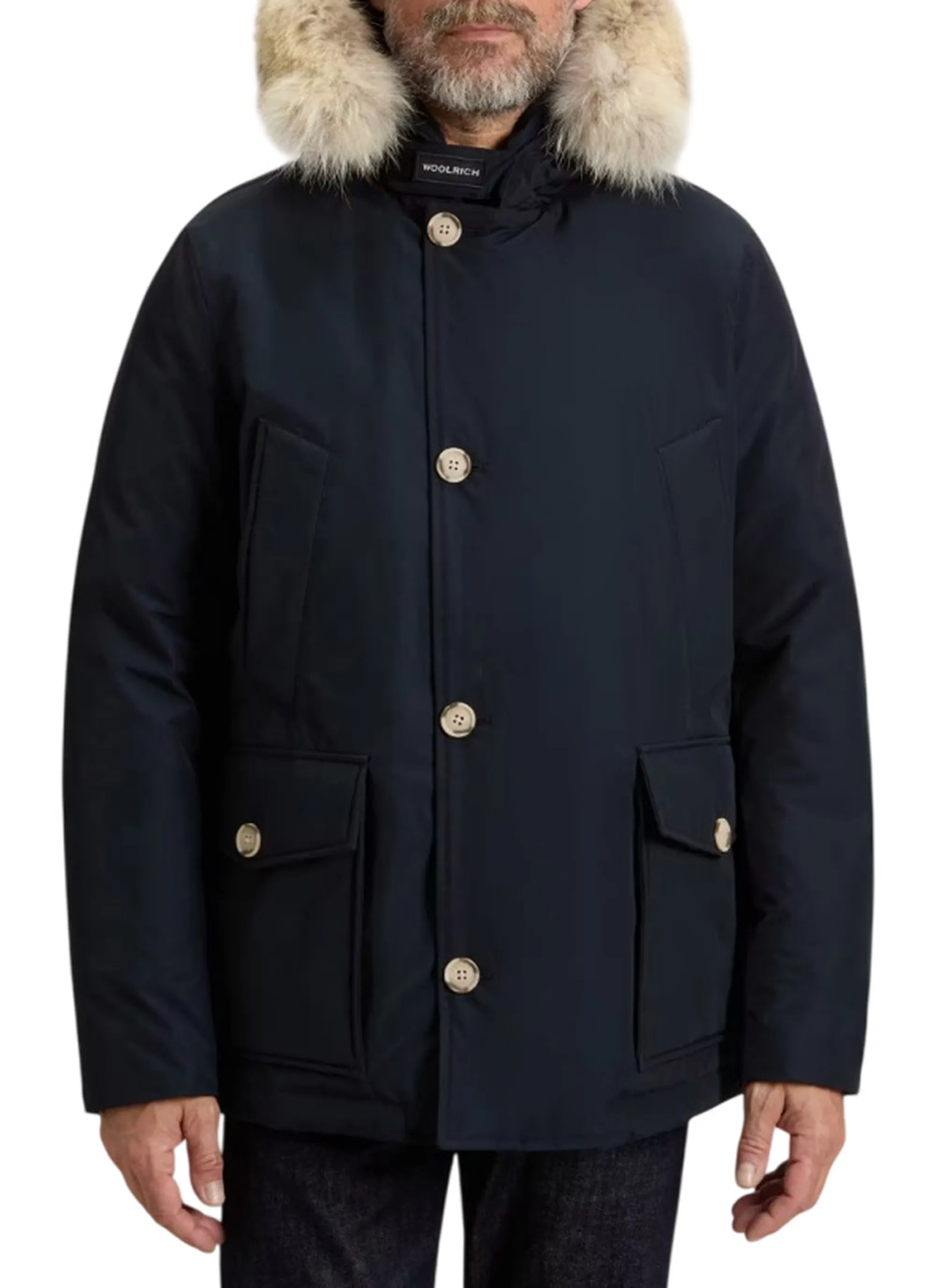 Woolrich B'Parka Arctic Detachable Fur Anorak' Melton Blu Woou0484Mb 197771