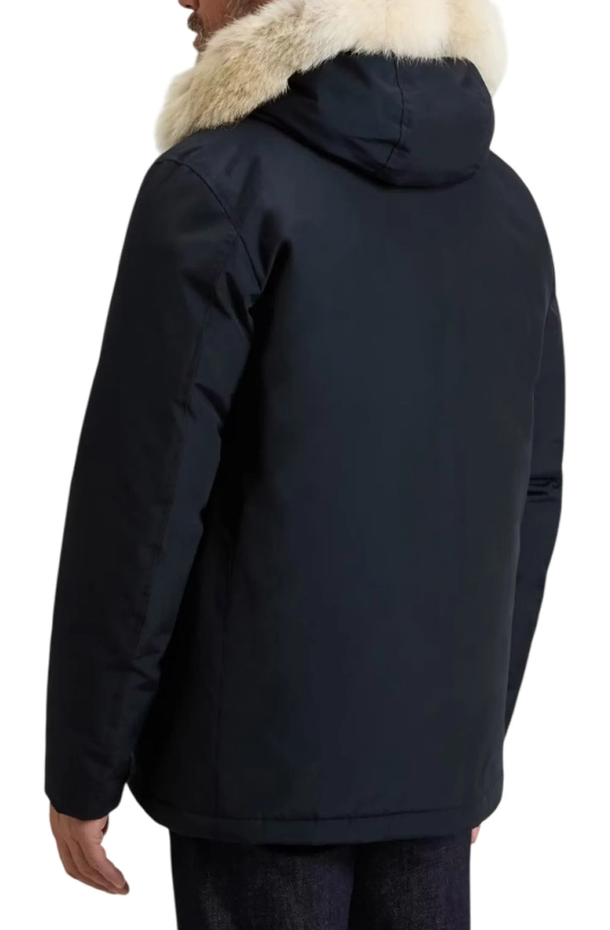 Woolrich B'Parka Arctic Detachable Fur Anorak' Melton Blu Woou0484Mb 197772