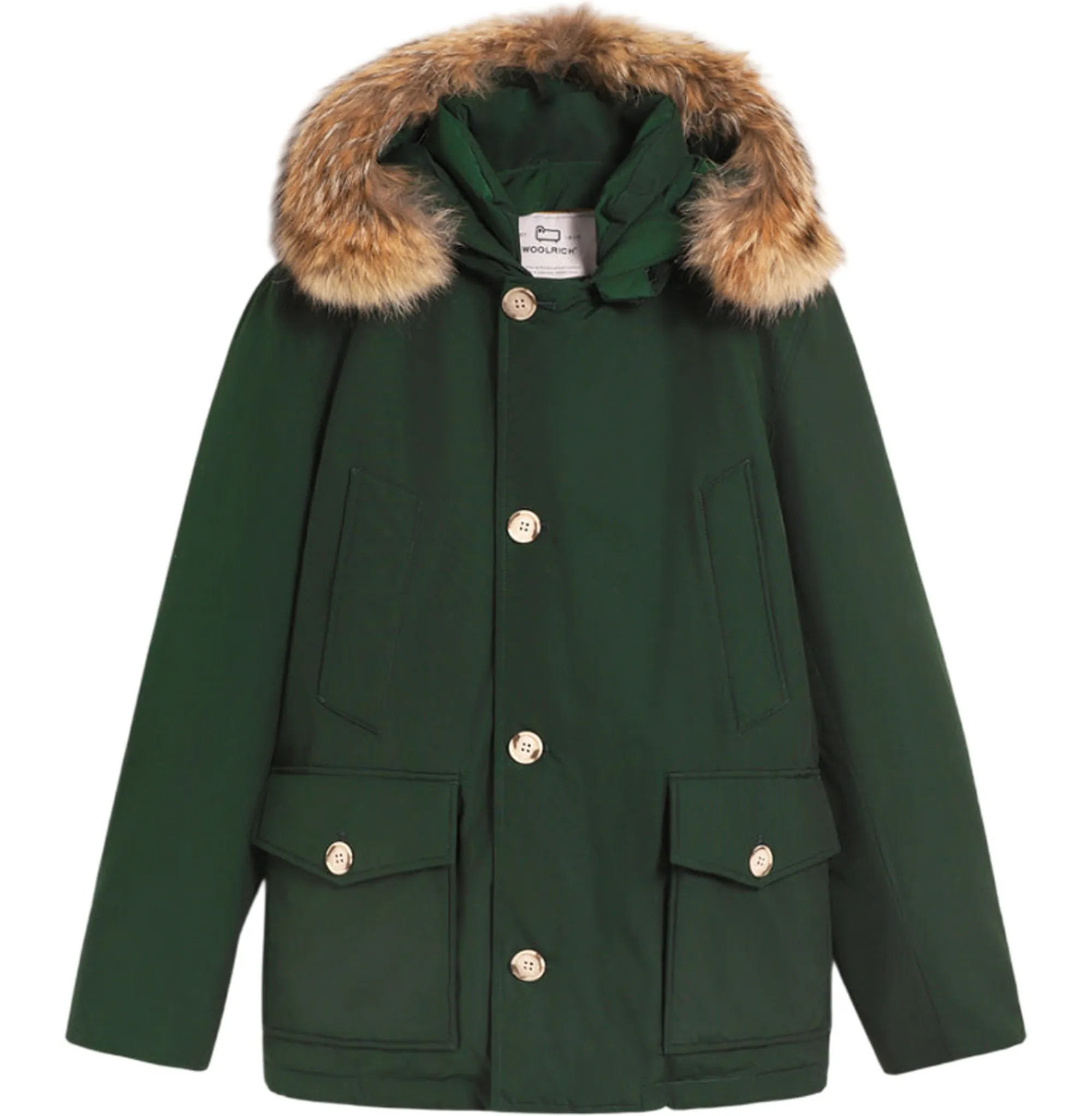 Woolrich Parka Arctic Detachable Fur Anorak Verde Scuro Woou0484Mr 169332