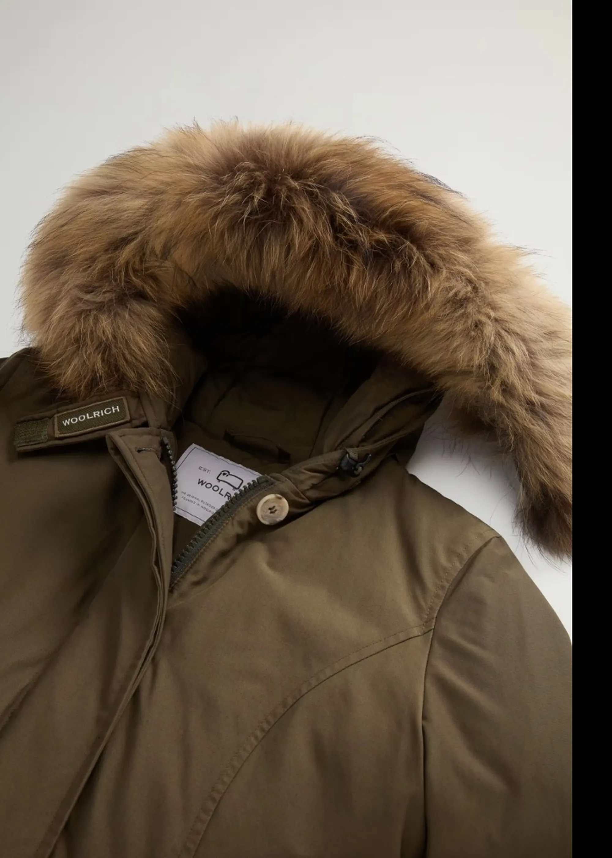 Woolrich B'Parka Arctic Raccoon' Dark Green Wwou0538Fb 197151