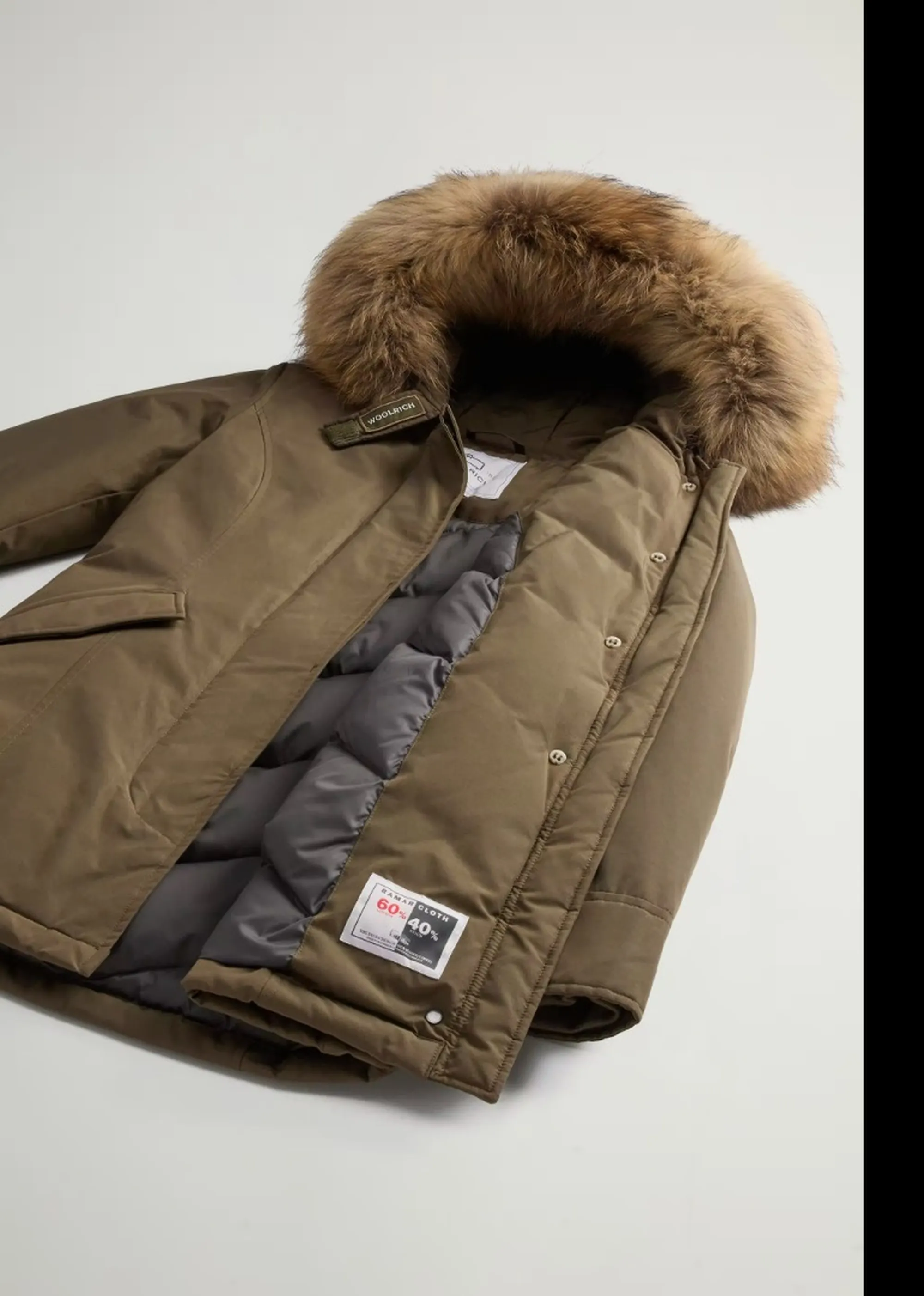 Woolrich B'Parka Arctic Raccoon' Dark Green Wwou0538Fb 197153