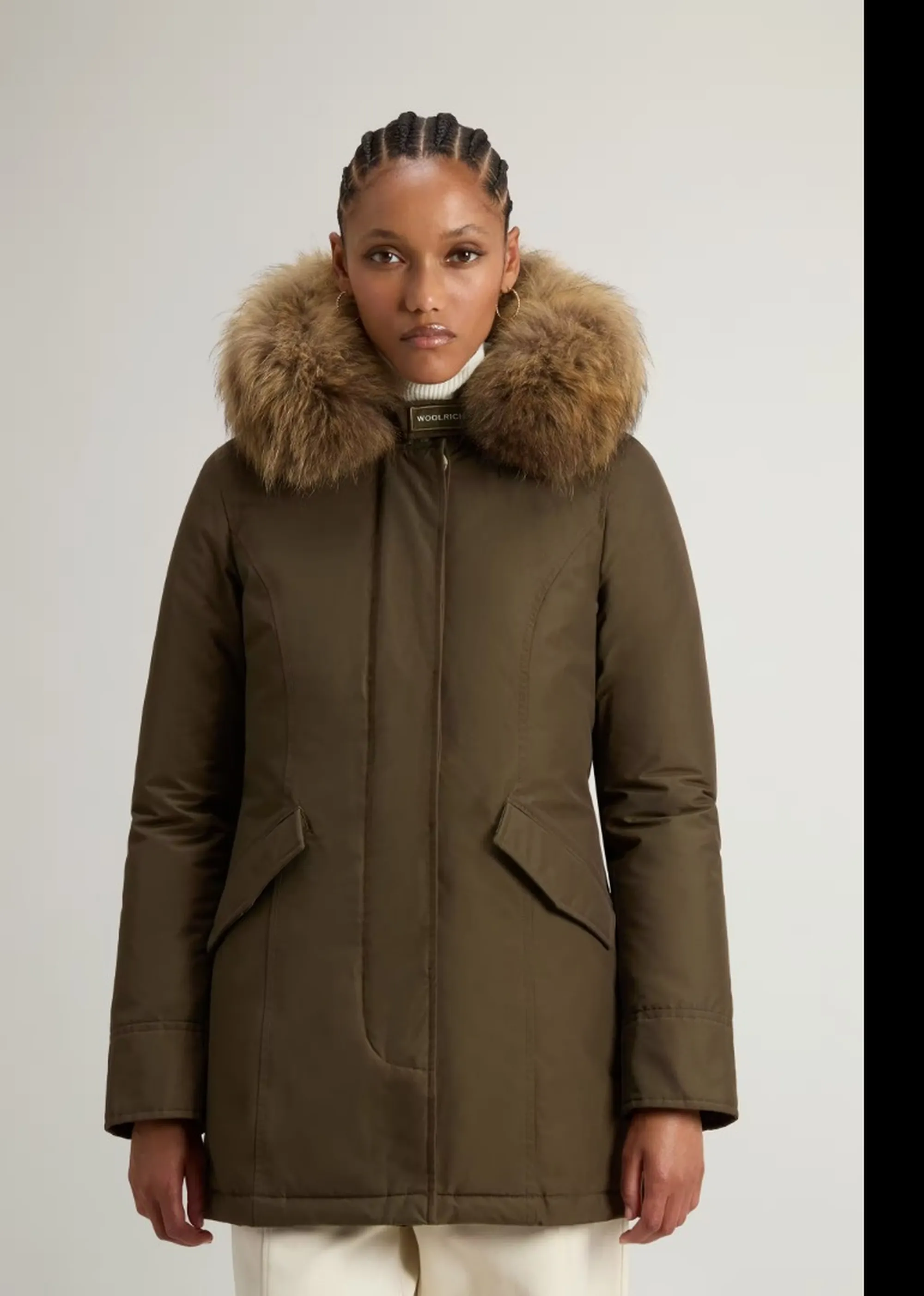 Woolrich B'Parka Arctic Raccoon' Dark Green Wwou0538Fb 197154