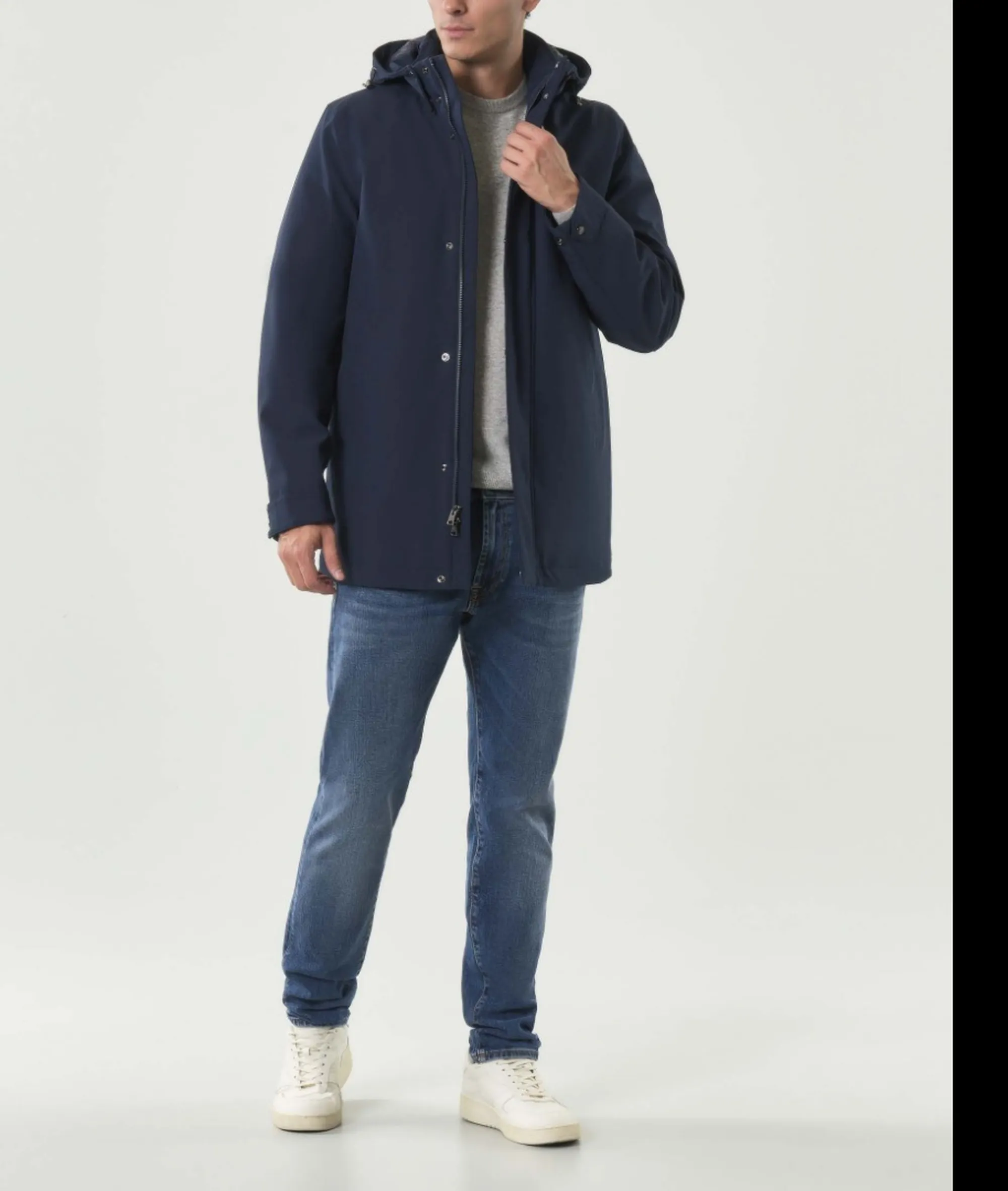 Woolrich Parka Barrow Soft Shell Mac Melton Blu Woou2017Mb 197323