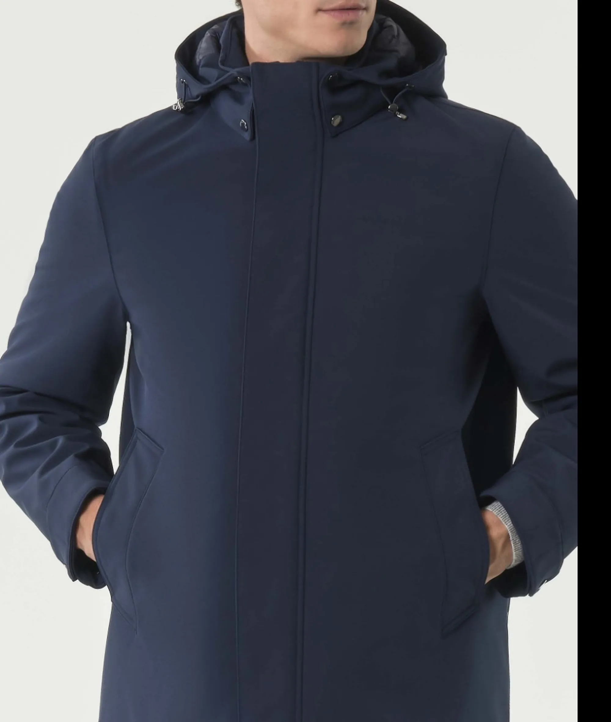 Woolrich Parka Barrow Soft Shell Mac Melton Blu Woou2017Mb 197325