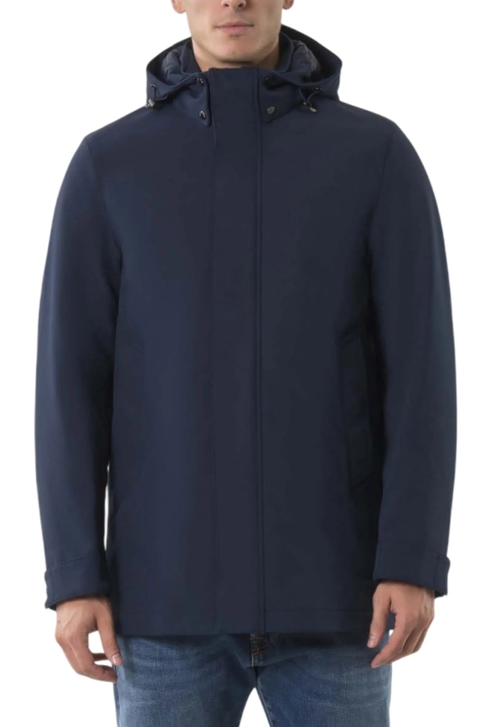 Woolrich Parka Barrow Soft Shell Mac Melton Blu Woou2017Mb 197733
