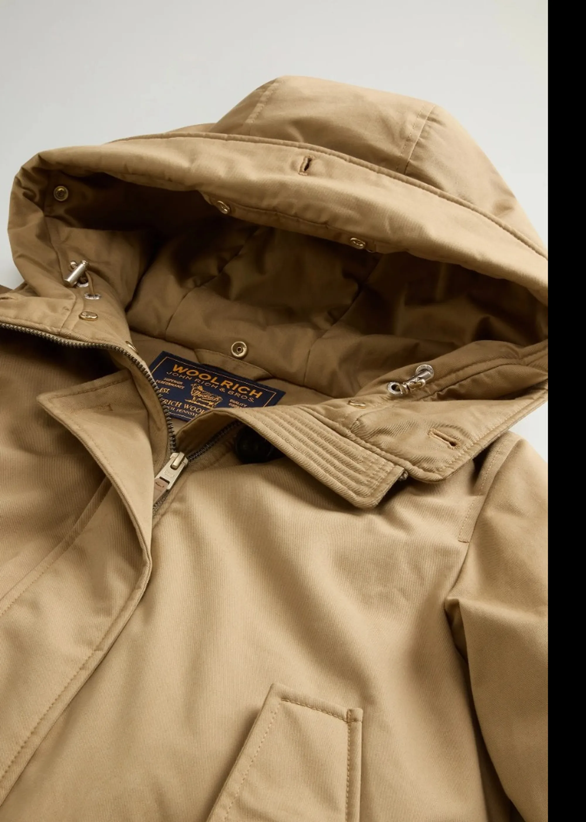 Woolrich B'Parka Best Cotton Faux Fur Short' Gold Khaki Wwou2237Fr 197358