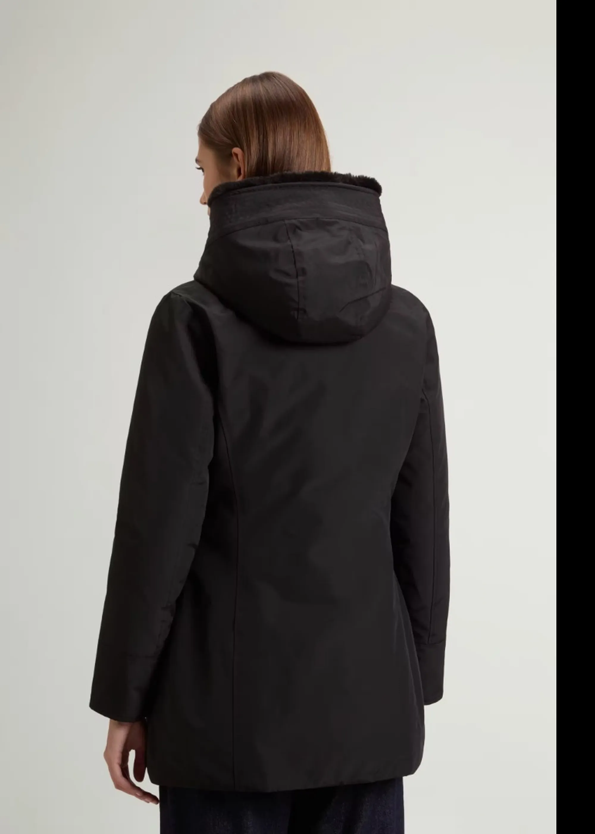 Woolrich B'Parka Boulder Faux Fur ' Black Wwou2265Fr 197246