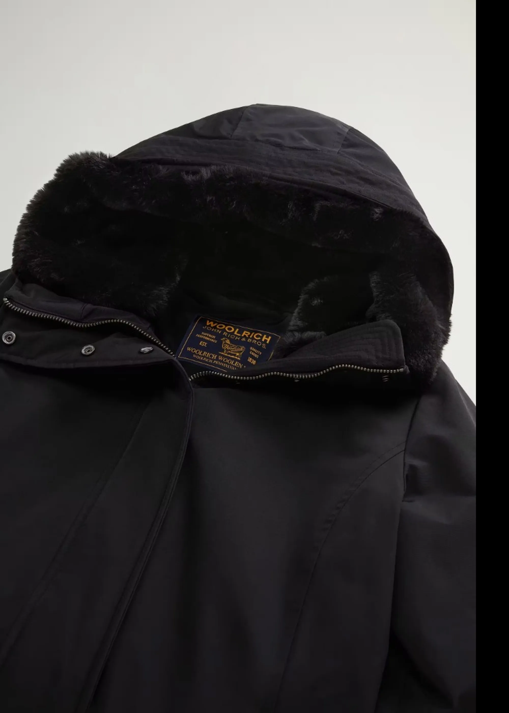 Woolrich B'Parka Boulder Faux Fur ' Black Wwou2265Fr 197249