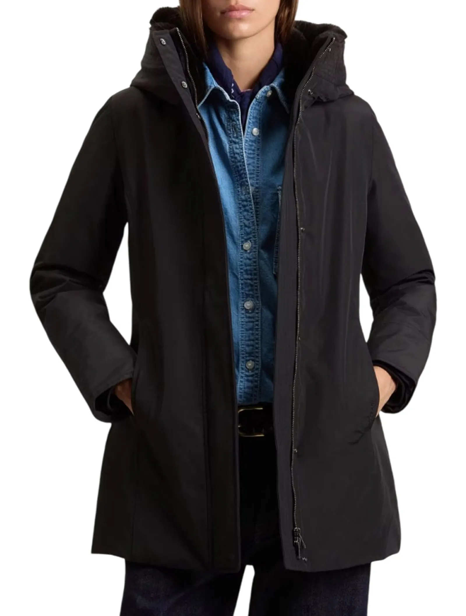 Woolrich Parka Boulder Faux Fur Black Wwou2265Fr 200803