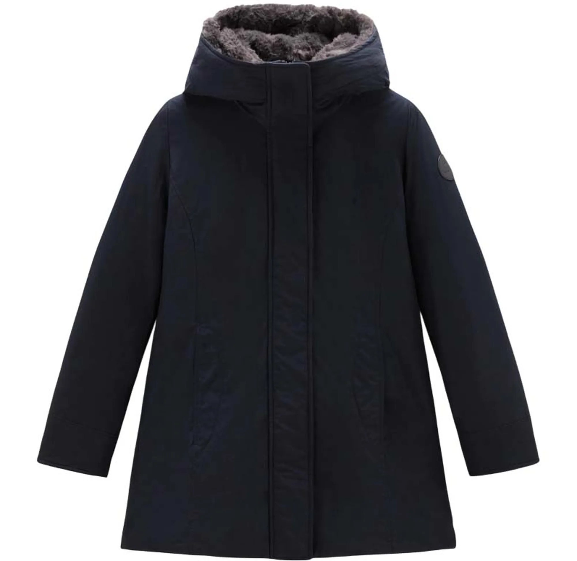 Woolrich Parka Boulder Faux Fur Blu Scuro Wwou0724Fr 169447