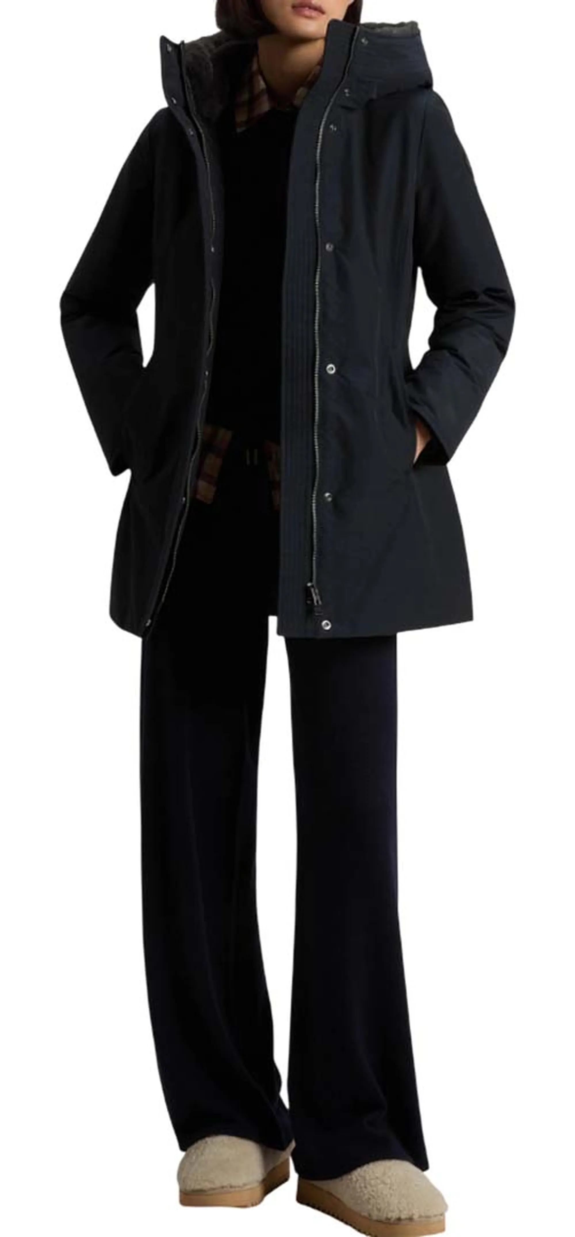 Woolrich Parka Boulder Faux Fur Blu Scuro Wwou0724Fr 169448