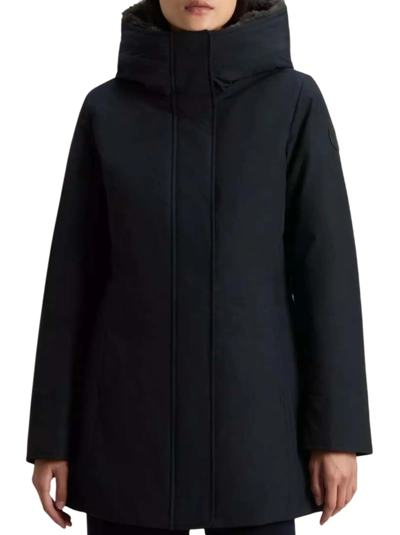 Woolrich Parka Boulder Faux Fur Blu Scuro Wwou0724Fr 169449