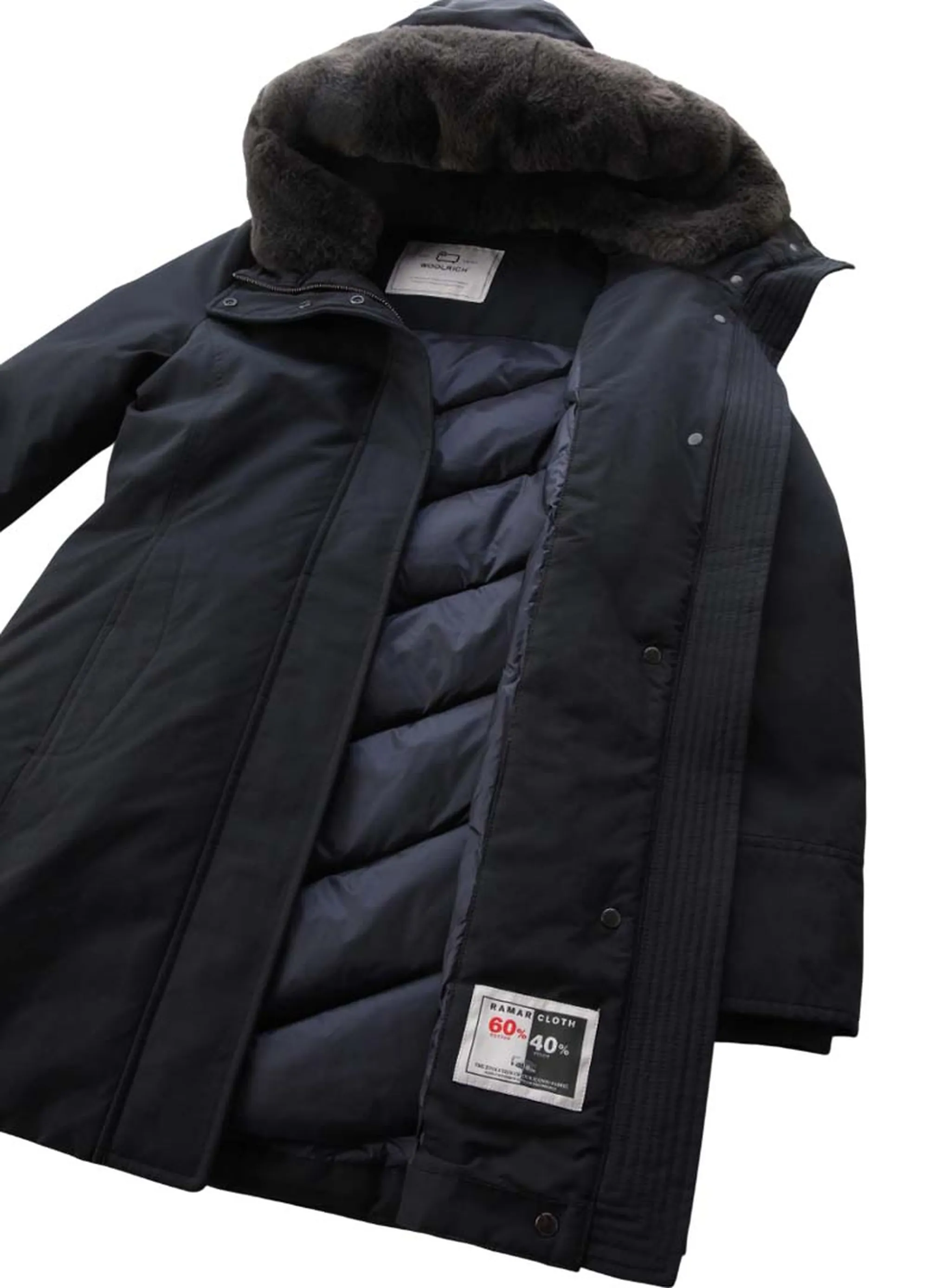 Woolrich Parka Boulder Faux Fur Blu Scuro Wwou0724Fr 169450