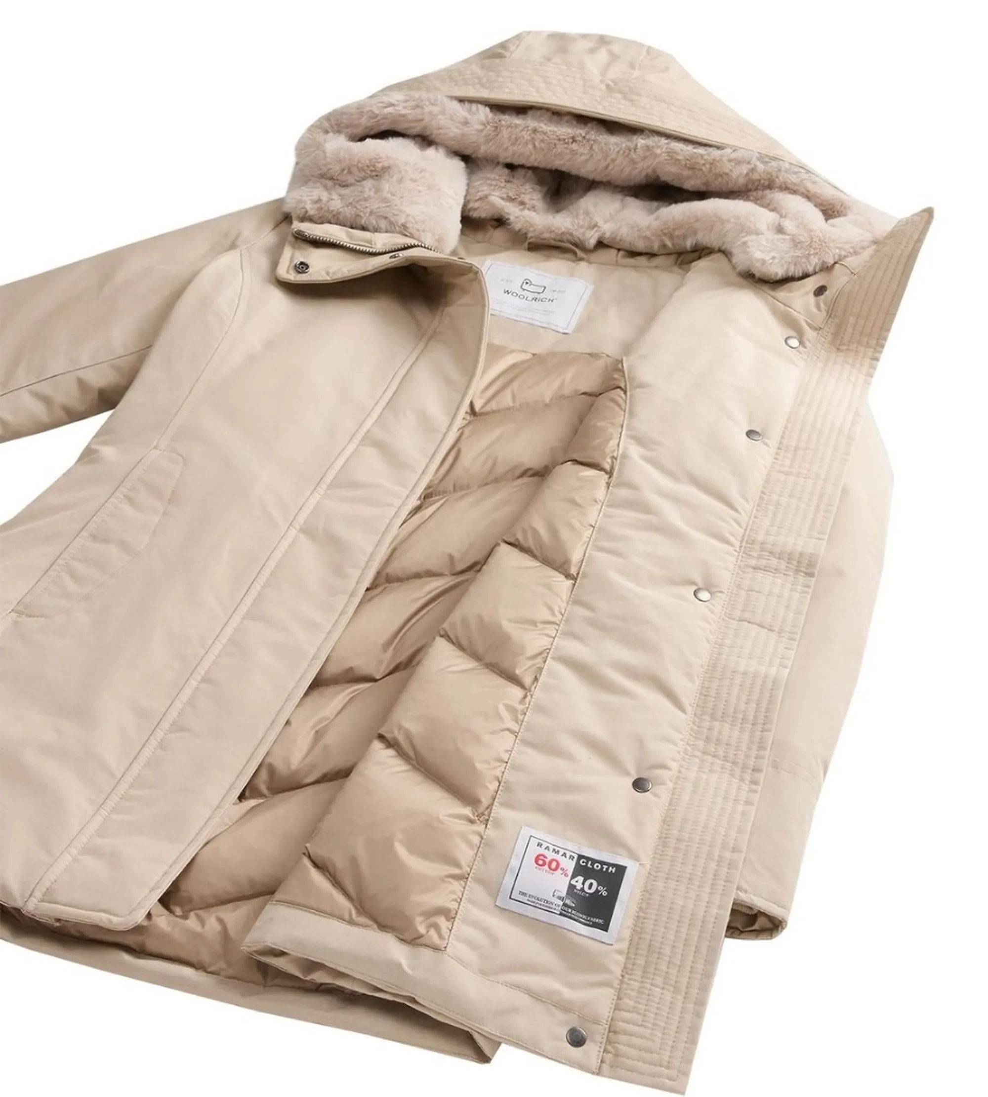 Woolrich B'Parka Boulder Faux Fur ' Oxford Tan Wwou2265Fr 197280