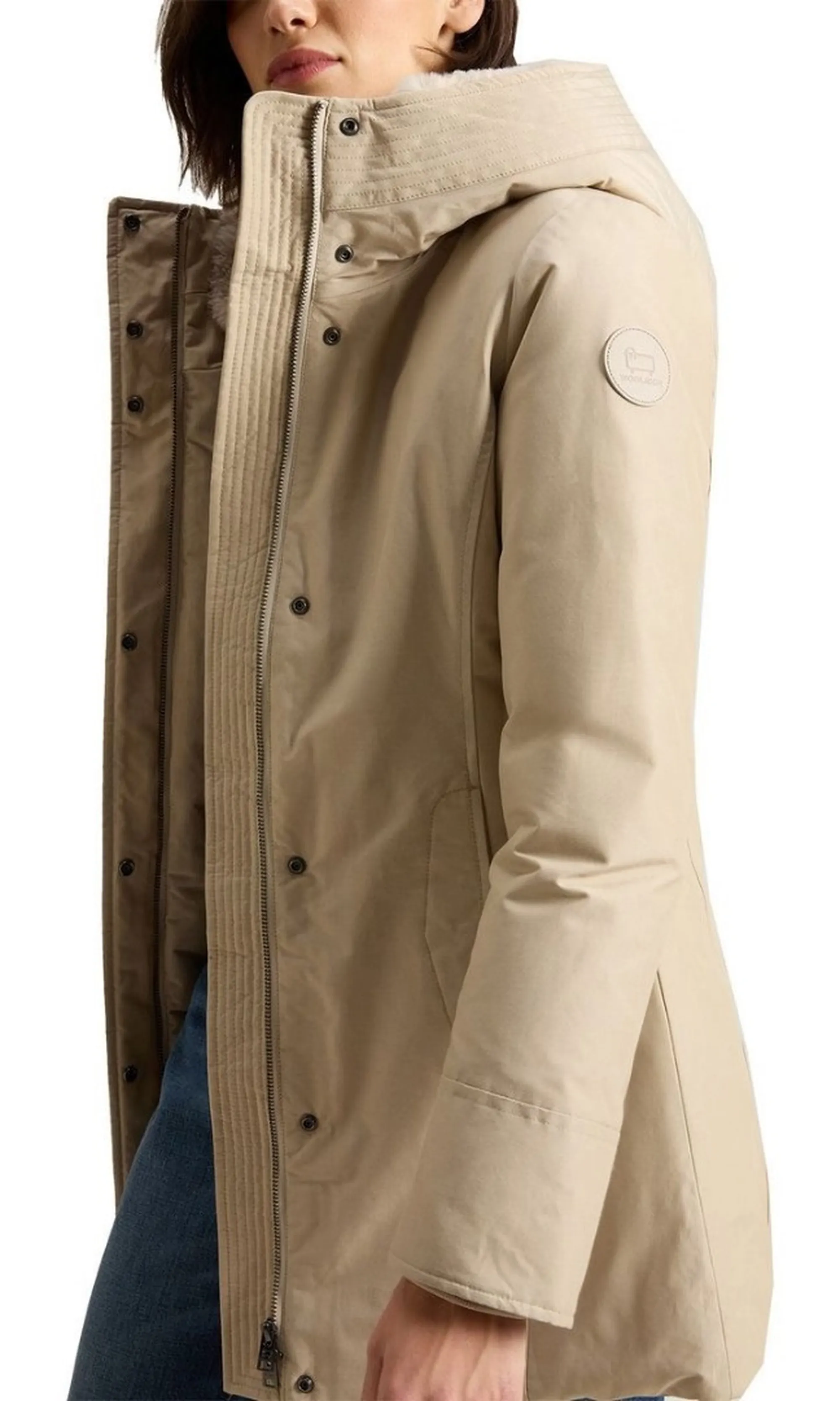 Woolrich B'Parka Boulder Faux Fur ' Oxford Tan Wwou2265Fr 197283