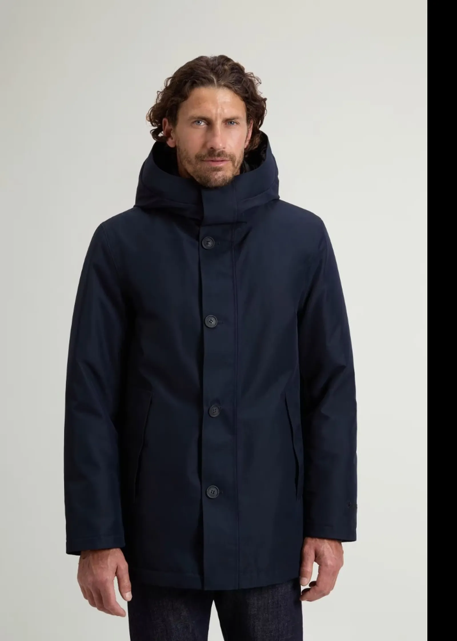 Woolrich Parka Heavy Gtx Melton Blu Woou0971Mb 200755
