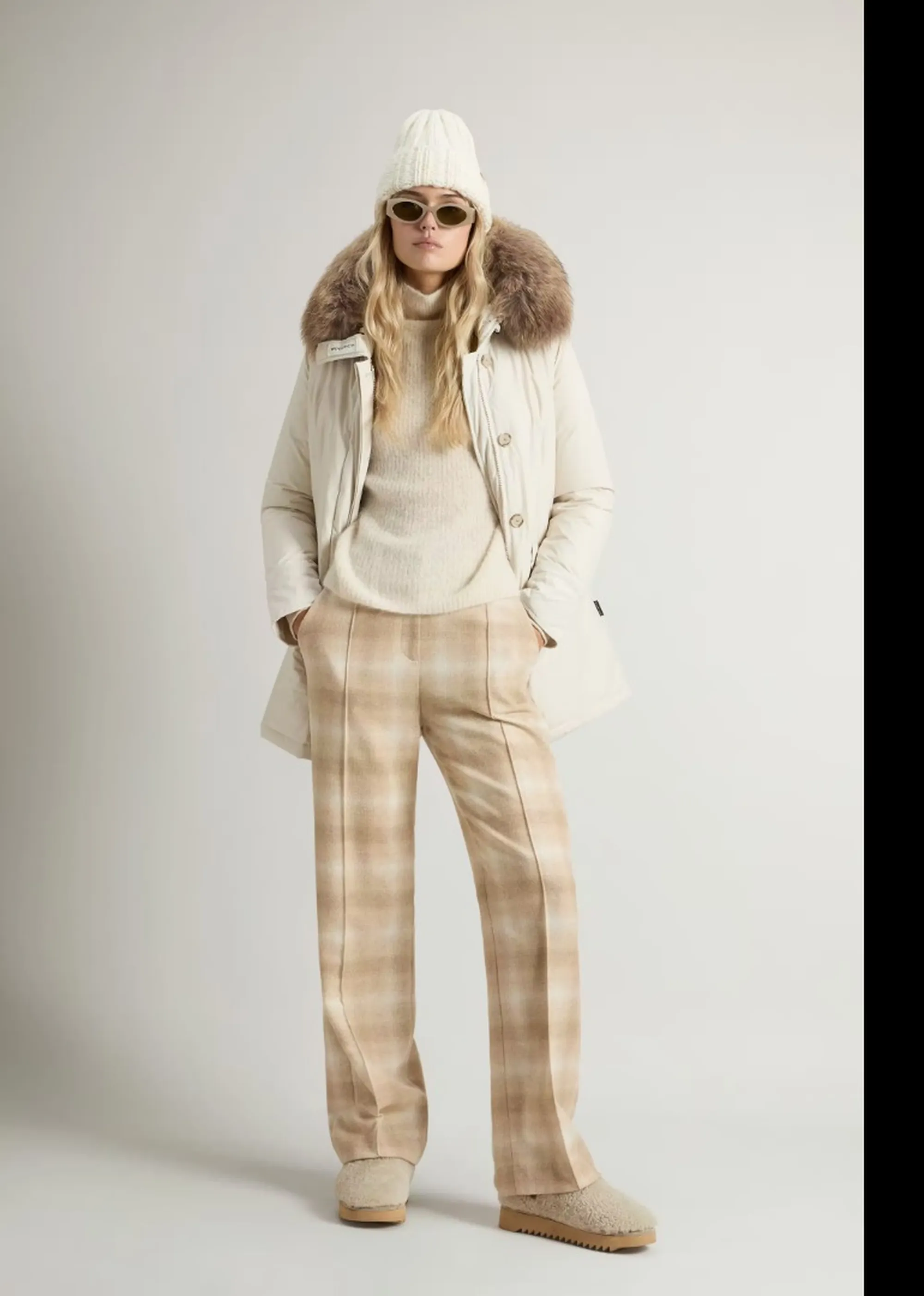 Woolrich B'Parka Luxury Arctic Raccoon' Milk Cream Wwou0652Fb 197386