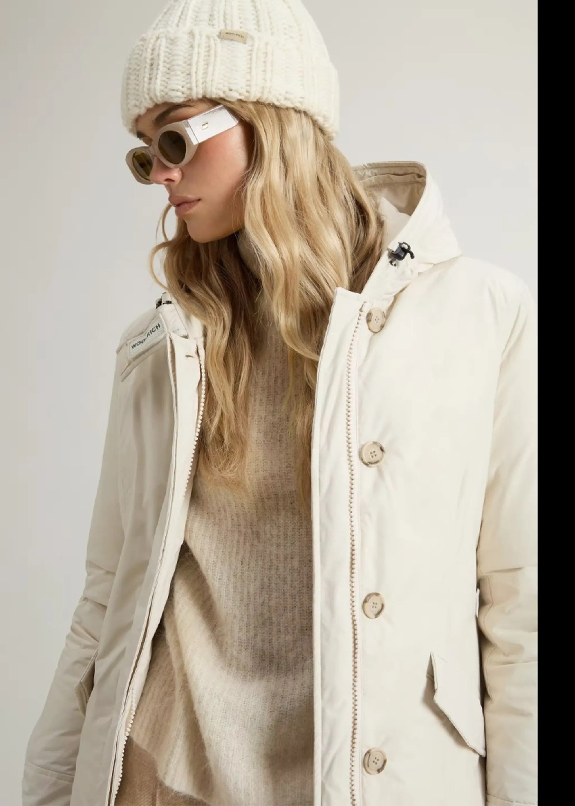 Woolrich B'Parka Luxury Arctic Raccoon' Milk Cream Wwou0652Fb 197388