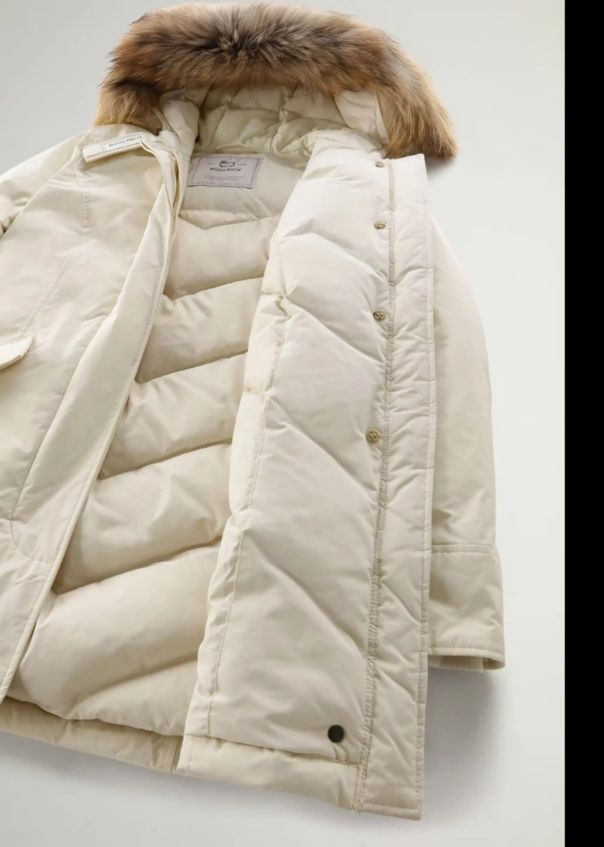 Woolrich B'Parka Luxury Arctic Raccoon' Milk Cream Wwou0652Fb 197392