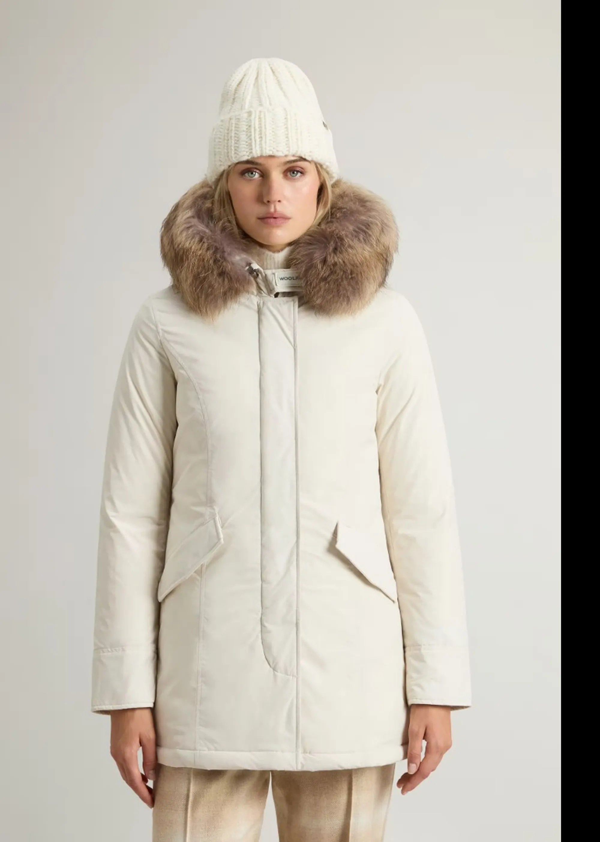 Woolrich B'Parka Luxury Arctic Raccoon' Milk Cream Wwou0652Fb 197393