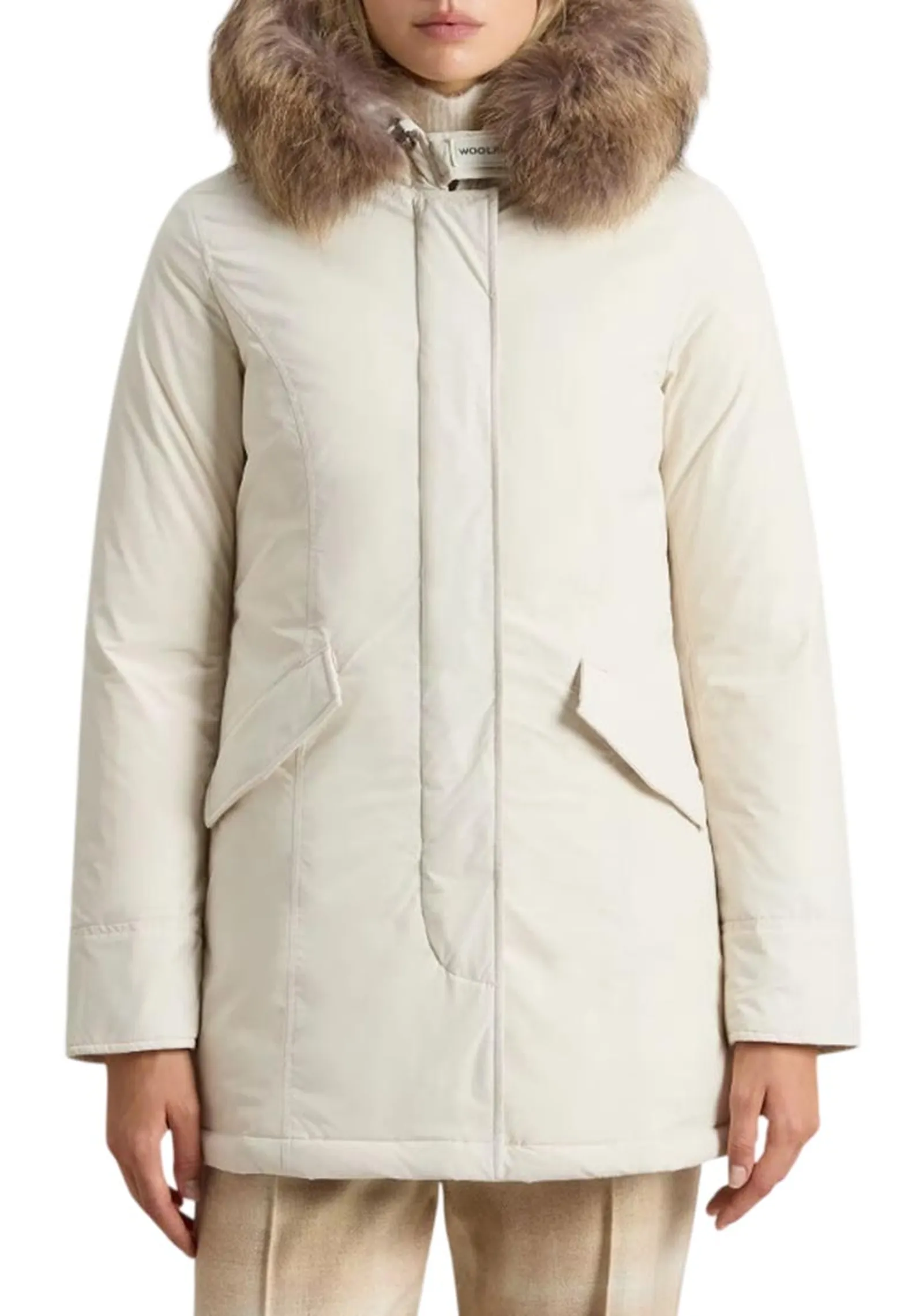 Woolrich Parka Luxury Arctic Raccoon Milk Cream Wwou0652Fb 198885