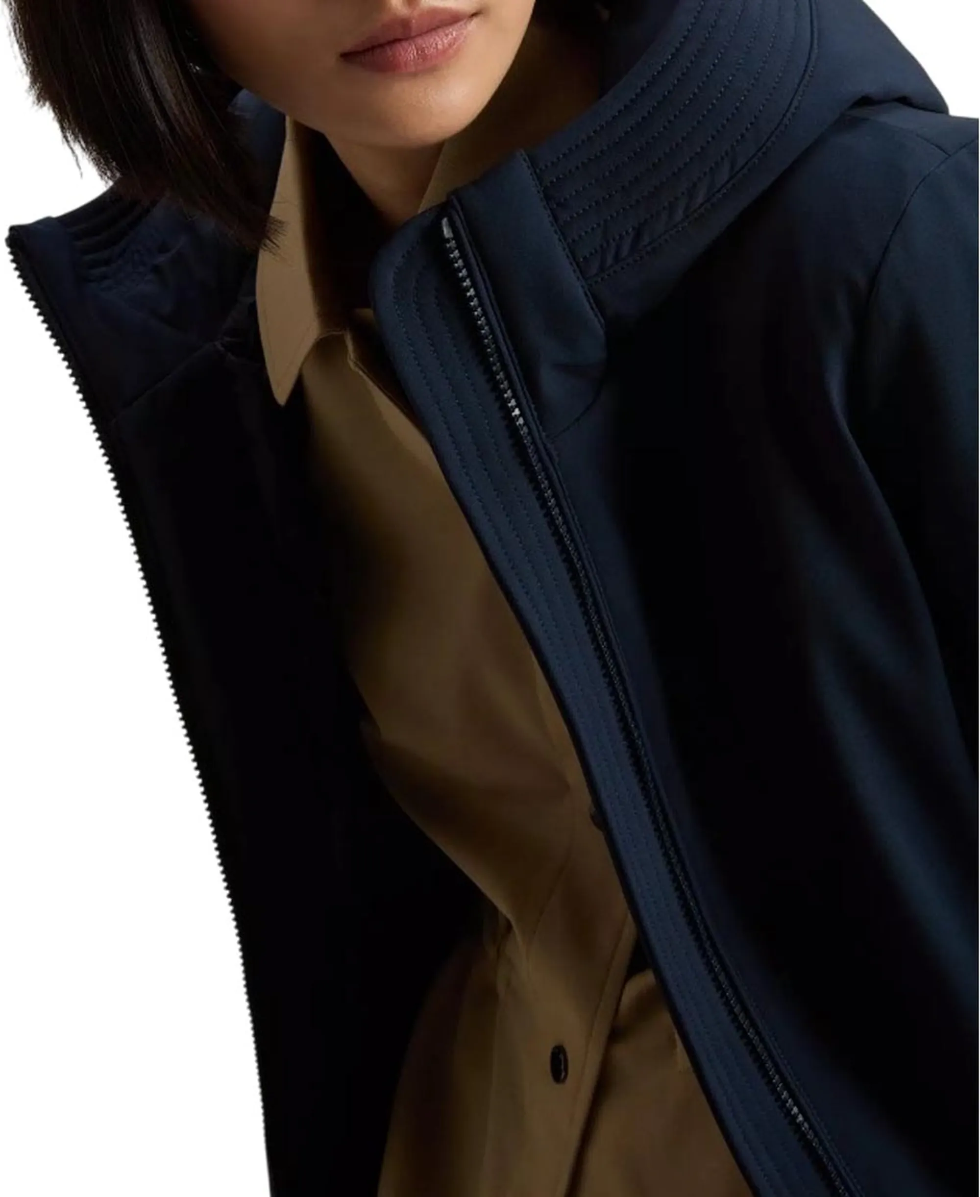 Woolrich Parka New Firth Melton Blu Wwou2045Fr 165146