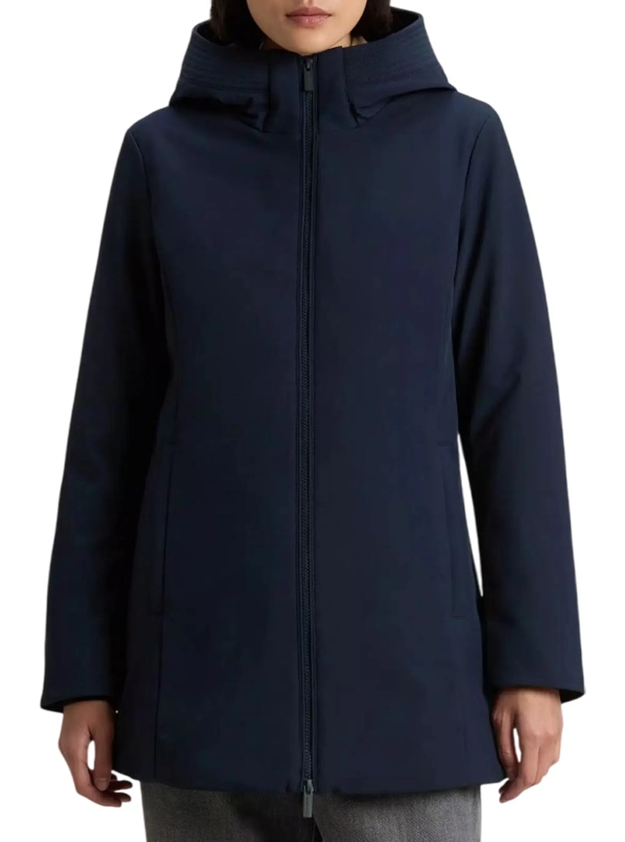 Woolrich Parka New Firth Melton Blu Wwou2045Fr 165149