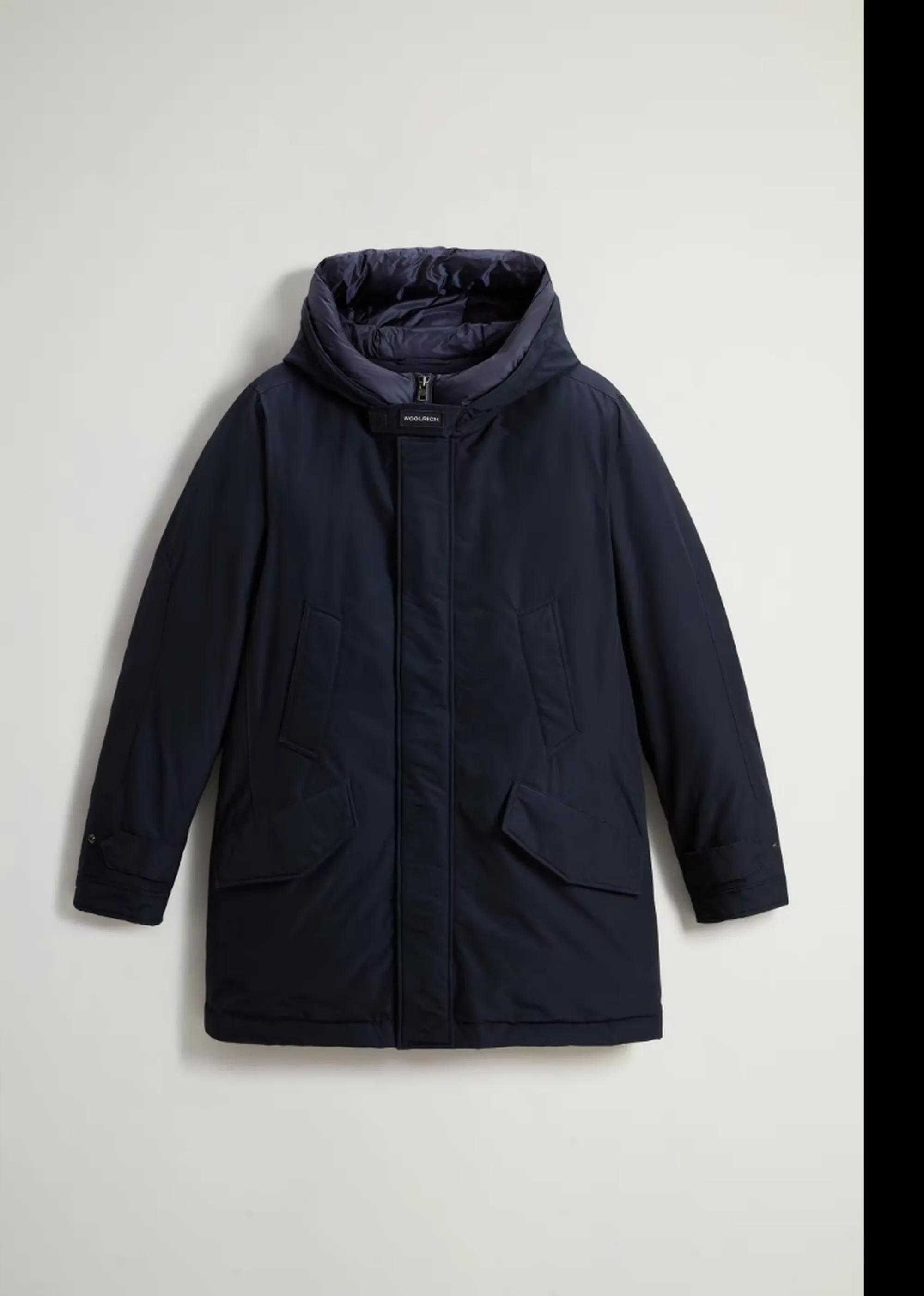 Woolrich Parka Polar High Collar Melton Blu Woou0487Mb 197410