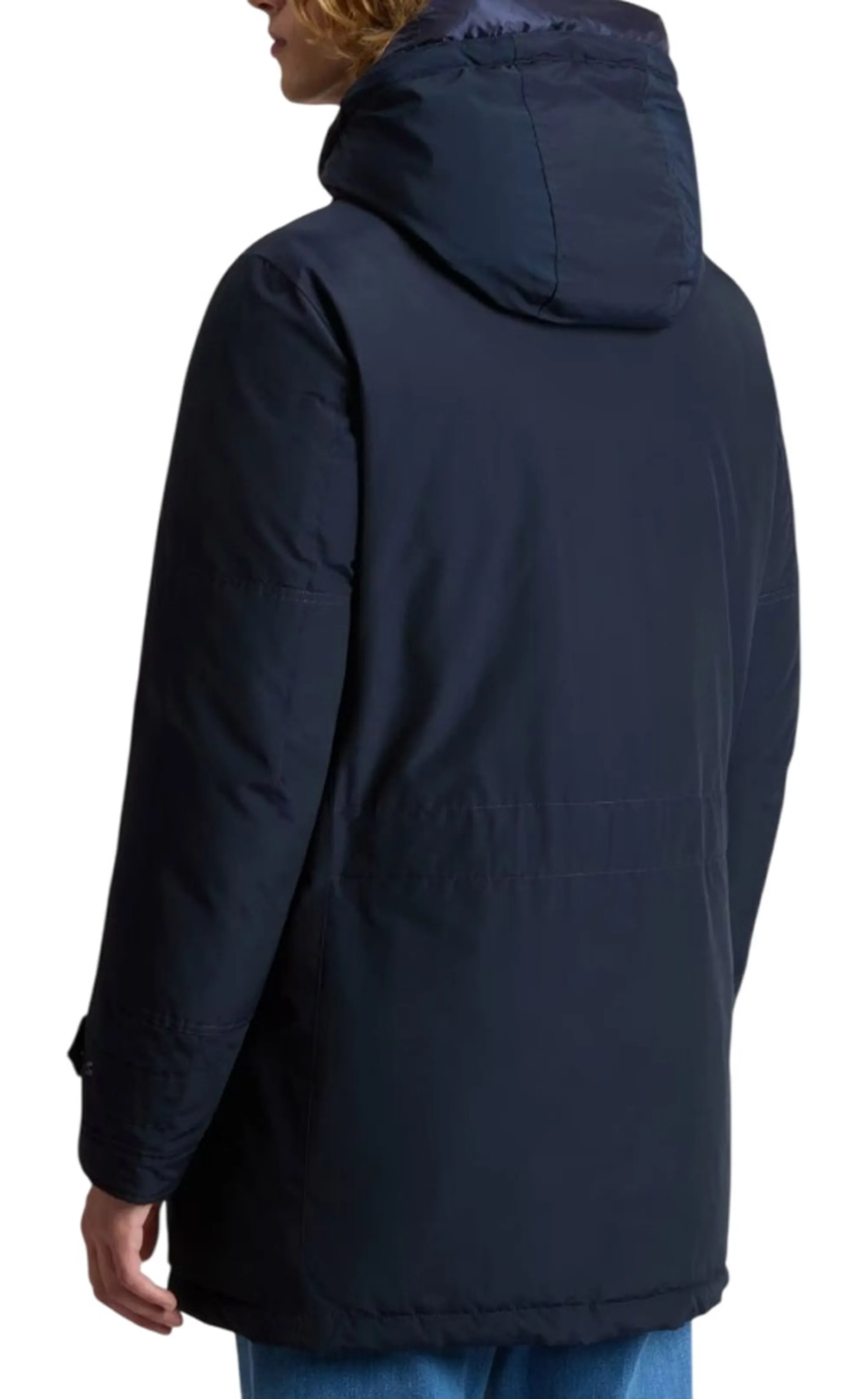 Woolrich B'Parka Polar High Collar' Melton Blu Woou0487Mb 197752