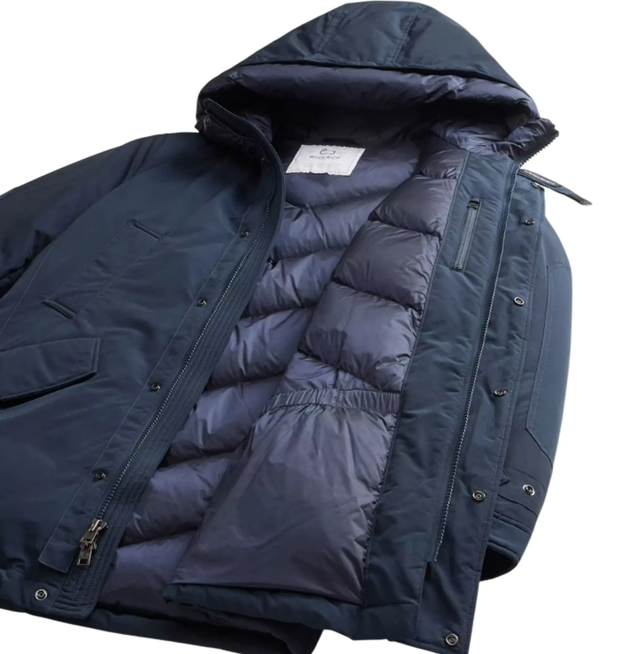 Woolrich B'Parka Polar High Collar' Melton Blu Woou0487Mb 197754