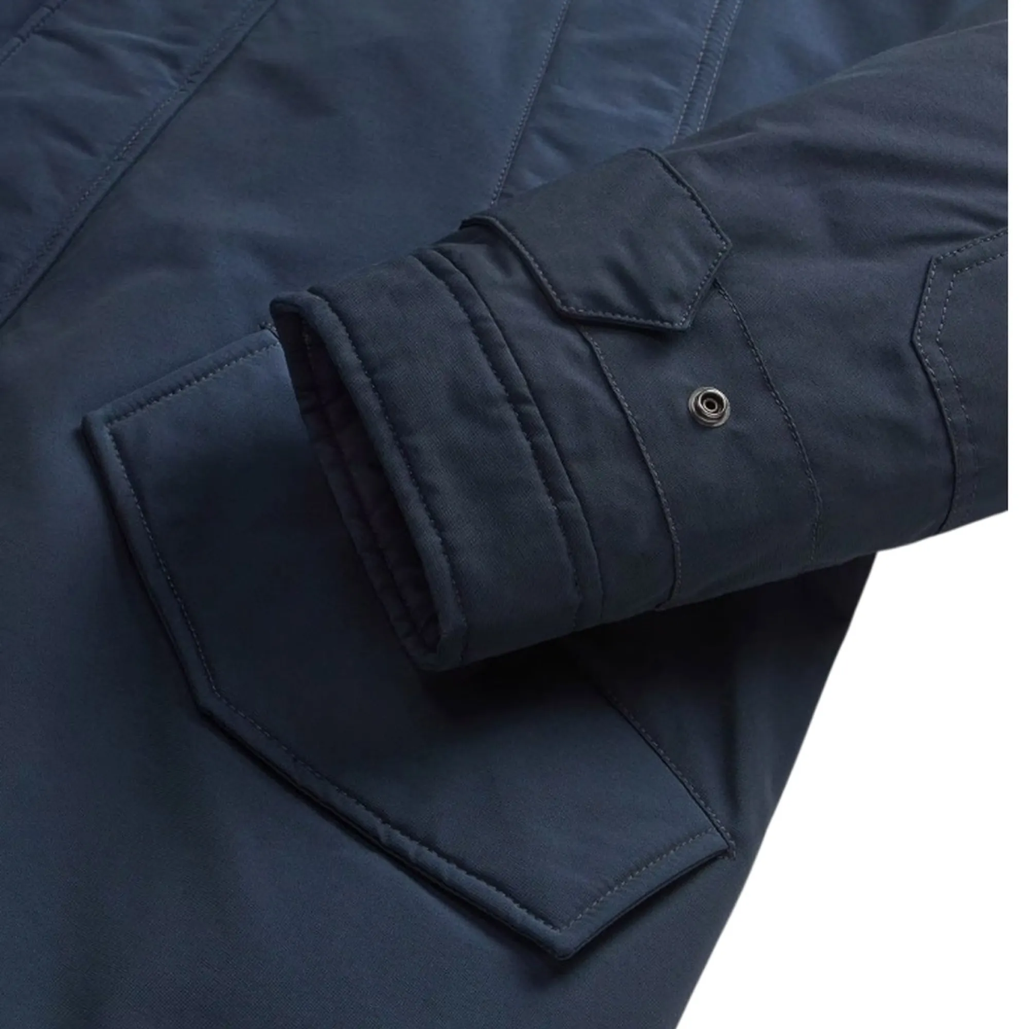 Woolrich B'Parka Polar High Collar' Melton Blu Woou0487Mb 197755