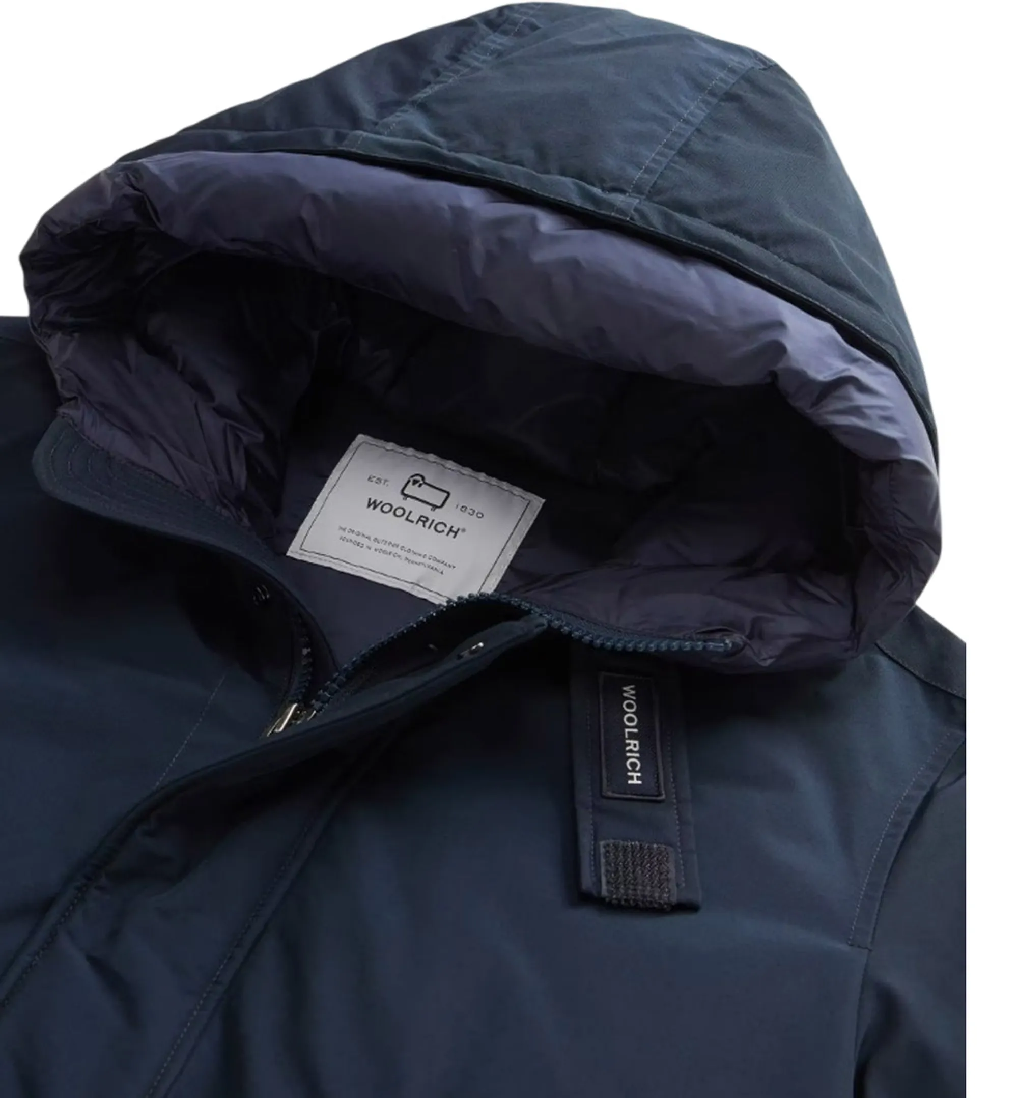 Woolrich B'Parka Polar High Collar' Melton Blu Woou0487Mb 197756