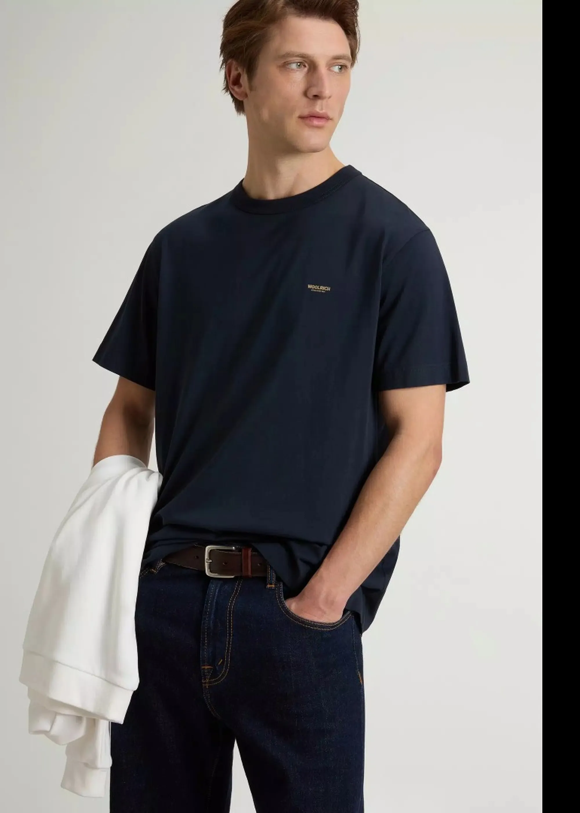 Woolrich T-Shirt Con Logo Blu Wote2012Mr 176191