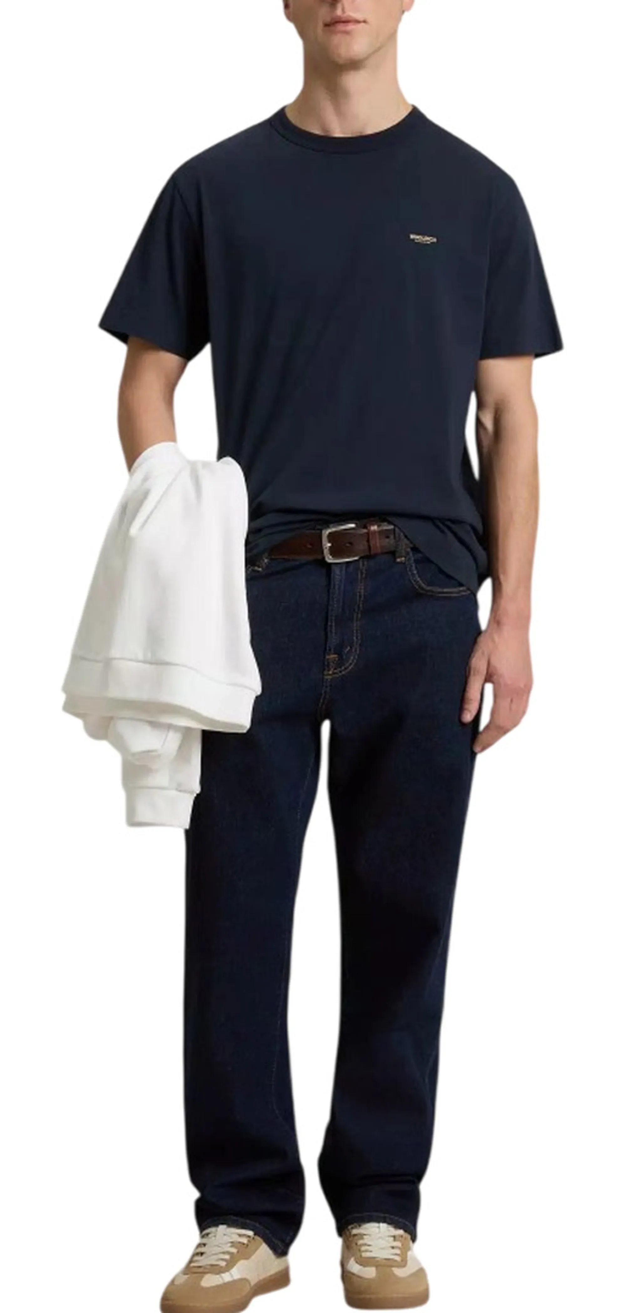 Woolrich T-Shirt Con Logo Blu Wote2012Mr 177047