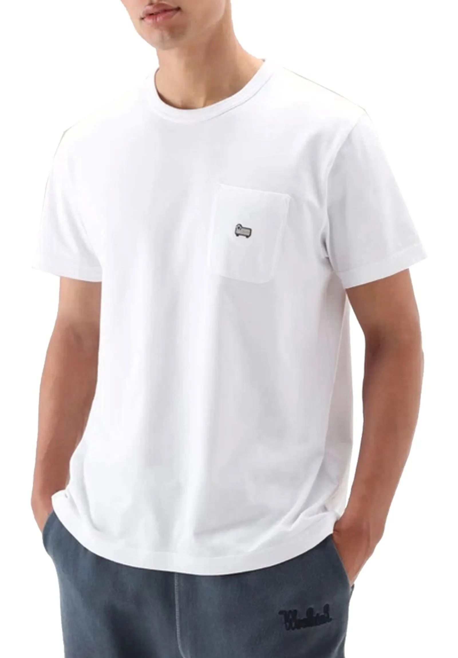 Woolrich T-Shirt Pocket Bianco Wote0094Mr 81134